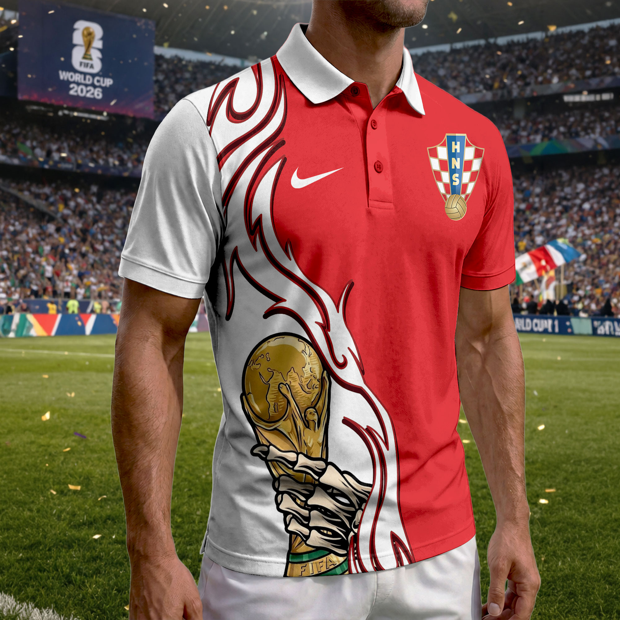Croatia | Premium World Cup 2026 Playmaker Polo Shirt TTH210531 - Image 4