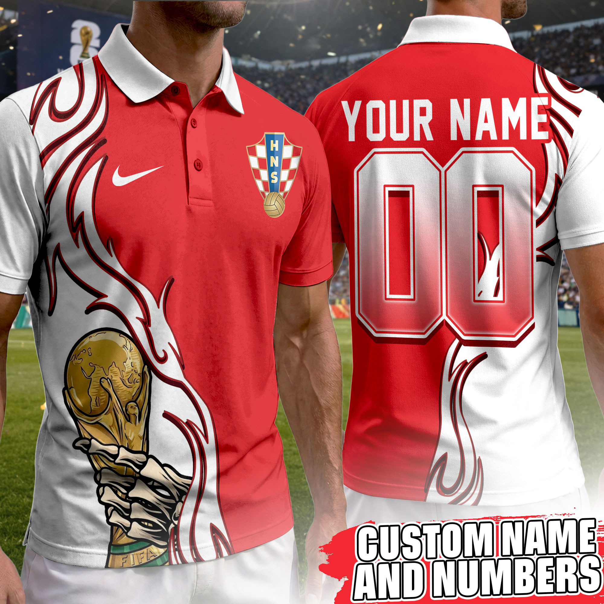 Croatia | Premium World Cup 2026 Playmaker Polo Shirt TTH210531 - Image 2
