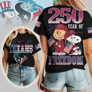 Houston Texans | Premium NFL Peanuts 250 Years Of Freedom 3D Shirt TTH210529