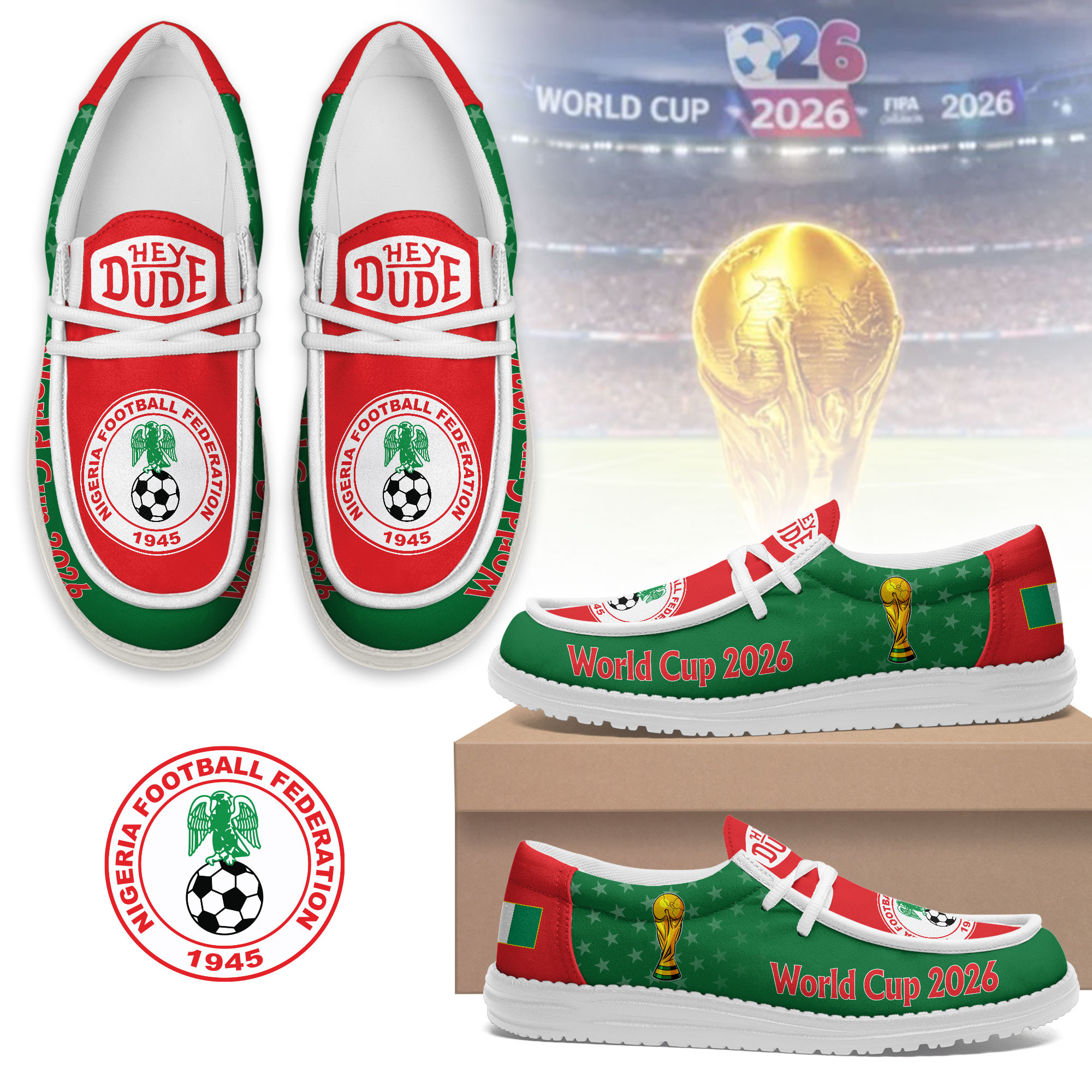 Nigeria x Premium Freedom Kick World Cup 2026 Loafer Shoes – Limited Edition TTH190524 - Image 2