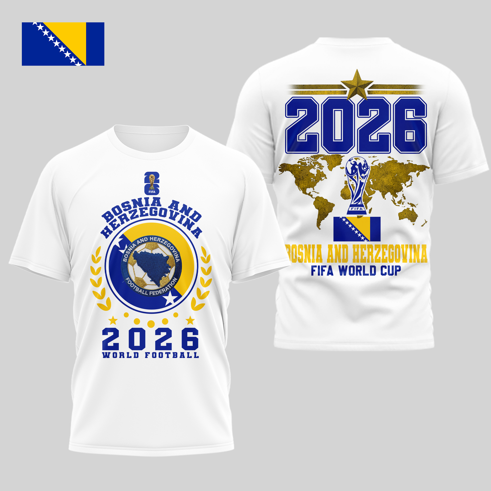 Bosnia and Herzegovina | Premium World Cup 2026 Legacy – World Cup 2026 3D Shirt TTH210528 - Image 2