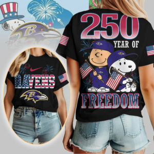 Baltimore Ravens | Premium NFL Peanuts 250 Years Of Freedom 3D Shirt TTH210529