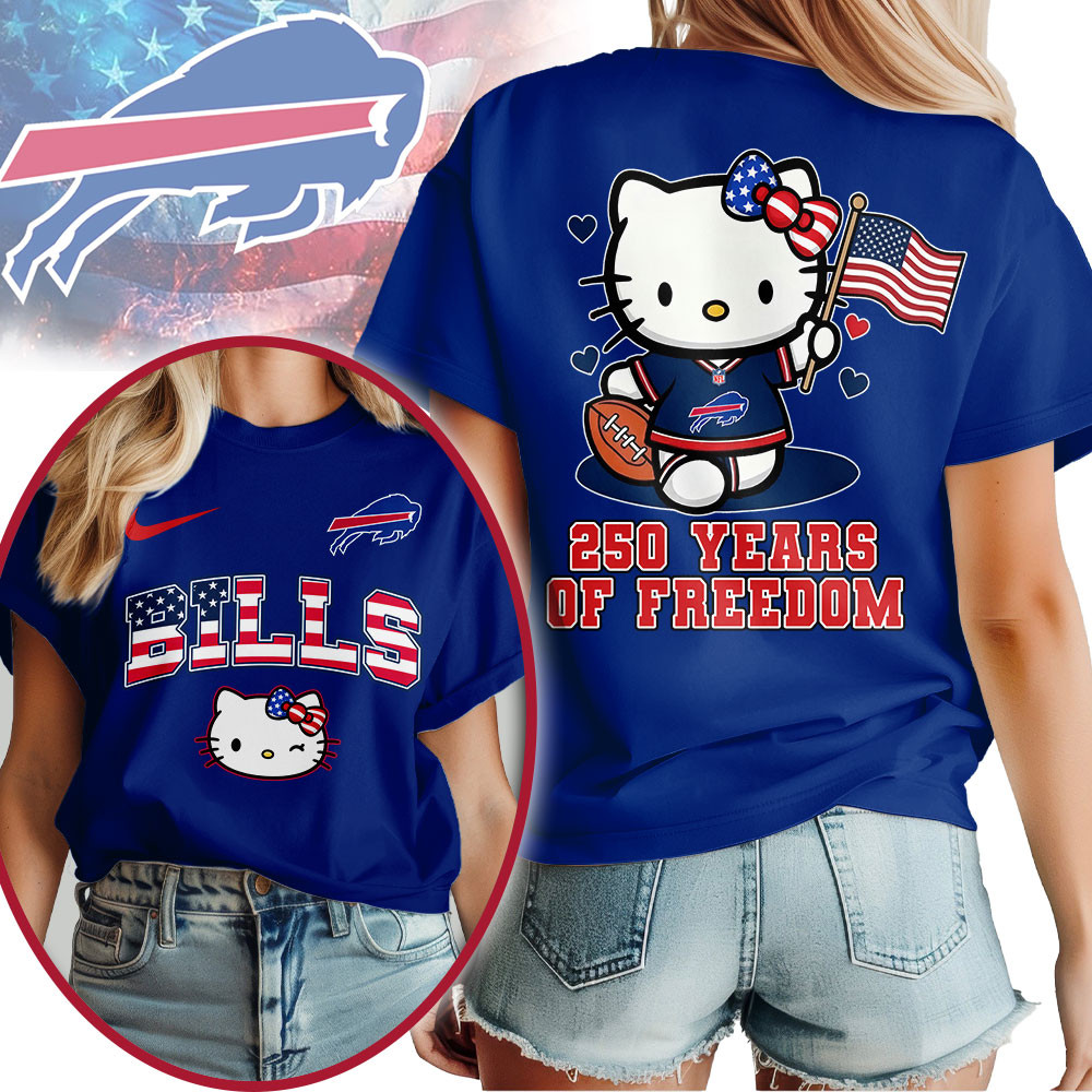 Buffalo Bills | Premium NFL Hello Kitty Celebrates 250th Anniversary Women Shirt TTH210527 - Image 2