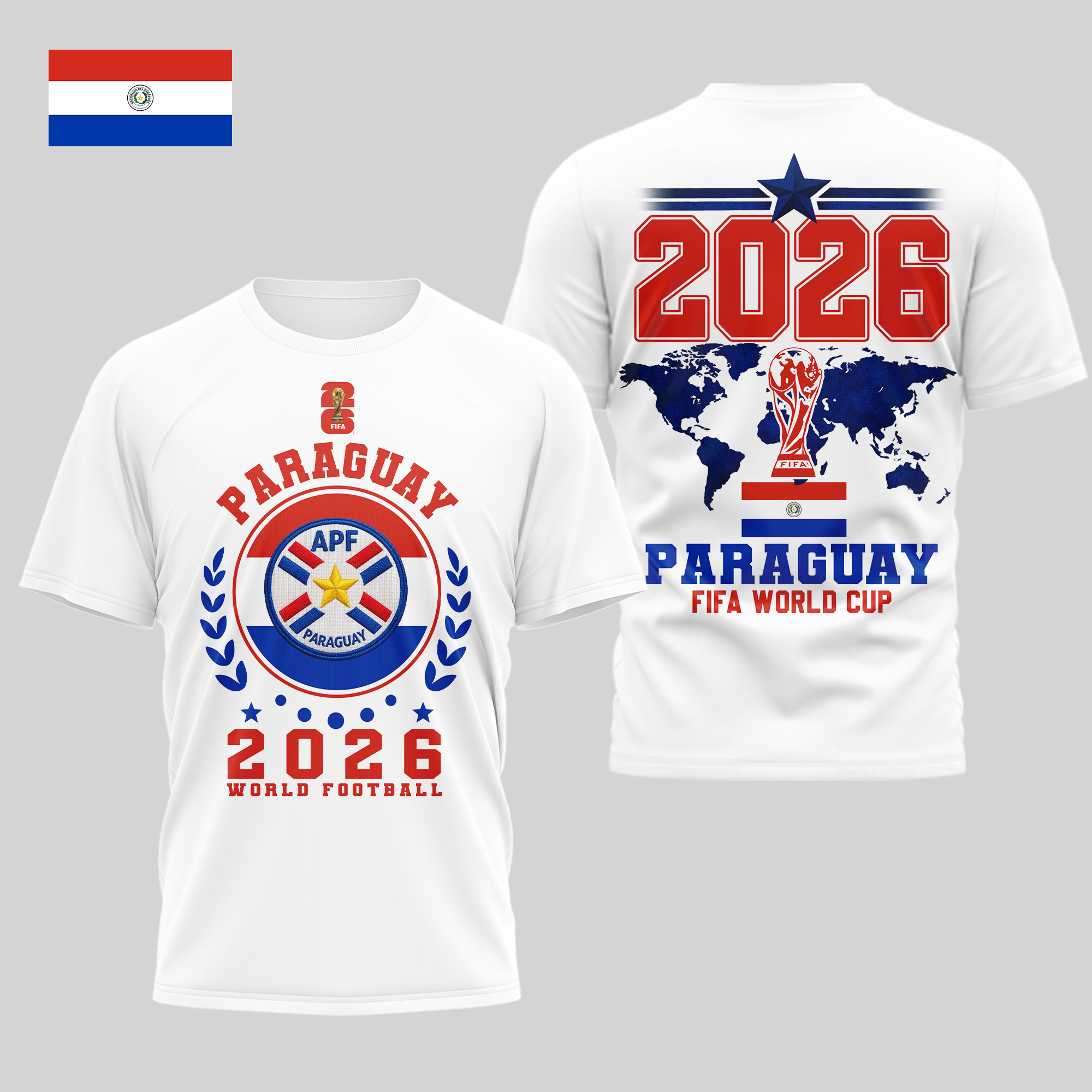 Paraguay | Premium World Cup 2026 Legacy – World Cup 2026 3D Shirt TTH210528 - Image 2