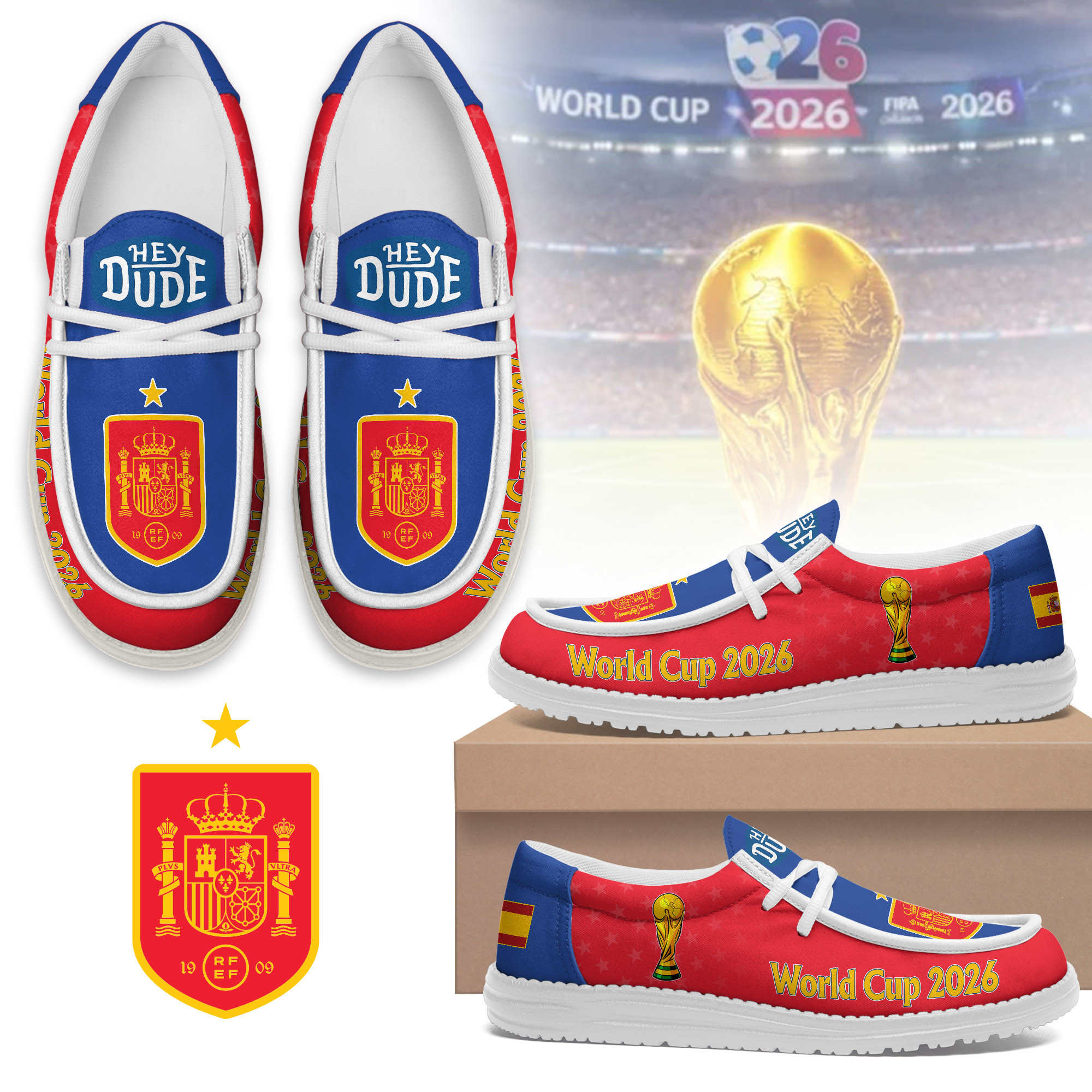Spain – Premium Freedom Kick World Cup 2026 Loafer Shoes – Limited Edition TTH190524 - Image 2