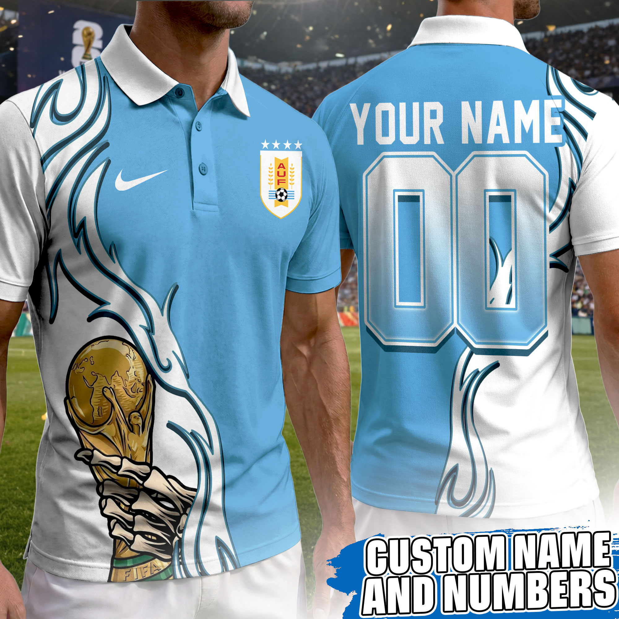 Uruguay | Premium World Cup 2026 Playmaker Polo Shirt TTH210531 - Image 2