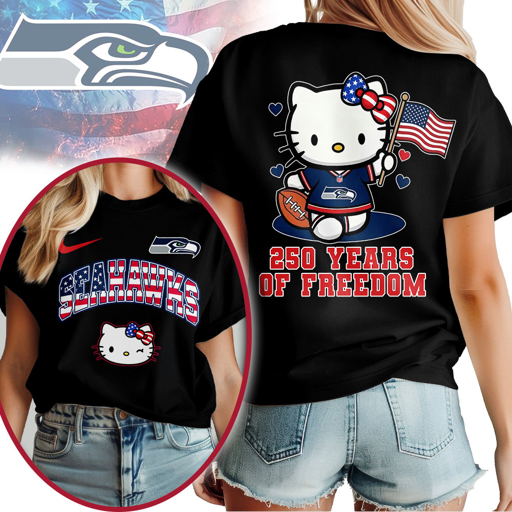 Seattle Seahawks | Premium NFL Hello Kitty Celebrates 250th Anniversary Women Shirt TTH210527