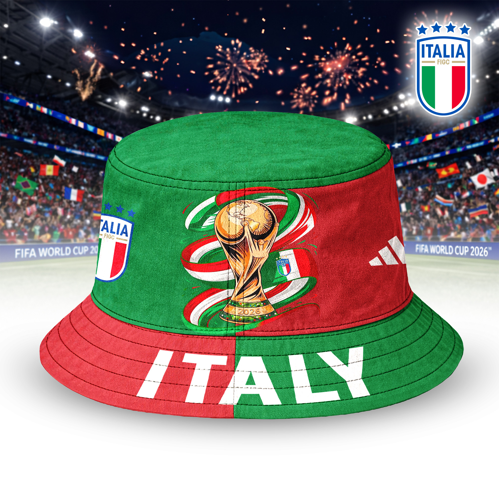Italy | Premium World Cup 2026 Golden Trophy Bucket Hat TTH210524 - Image 2