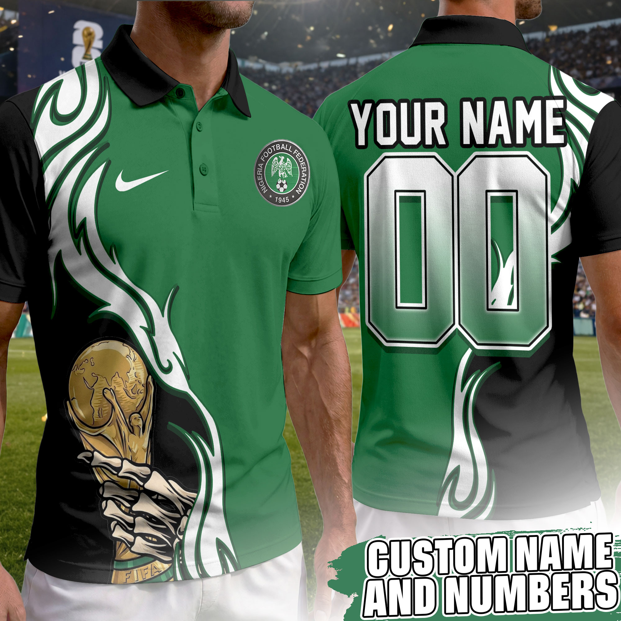 Nigeria | Premium World Cup 2026 Playmaker Polo Shirt TTH210531 - Image 2