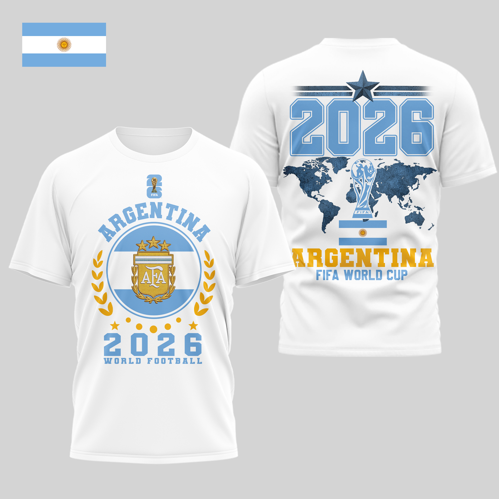 Argentina | Premium World Cup 2026 Legacy – World Cup 2026 3D Shirt TTH210528 - Image 2