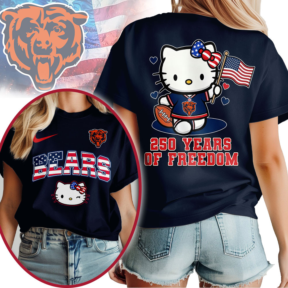 Chicago Bears | Premium NFL Hello Kitty Celebrates 250th Anniversary Women Shirt TTH210527 - Image 2