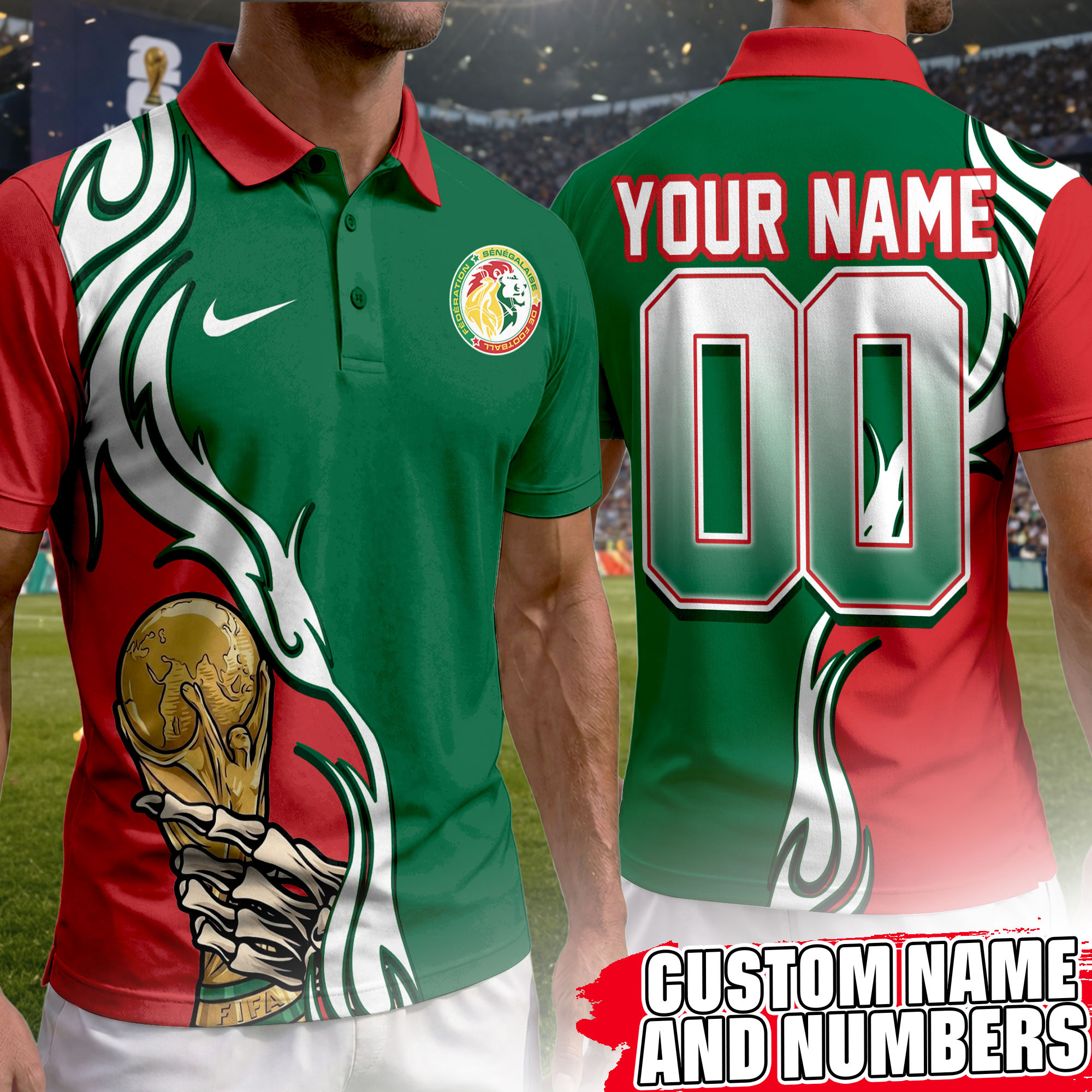Senegal | Premium World Cup 2026 Playmaker Polo Shirt TTH210531 - Image 2
