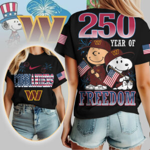 Washington Commanders | Premium NFL Peanuts 250 Years Of Freedom 3D Shirt TTH210529
