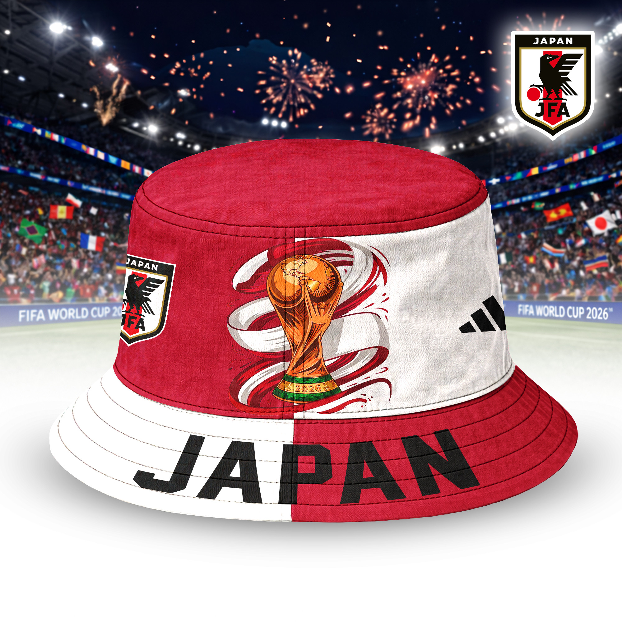 Japan | Premium World Cup 2026 Golden Trophy Bucket Hat TTH210524