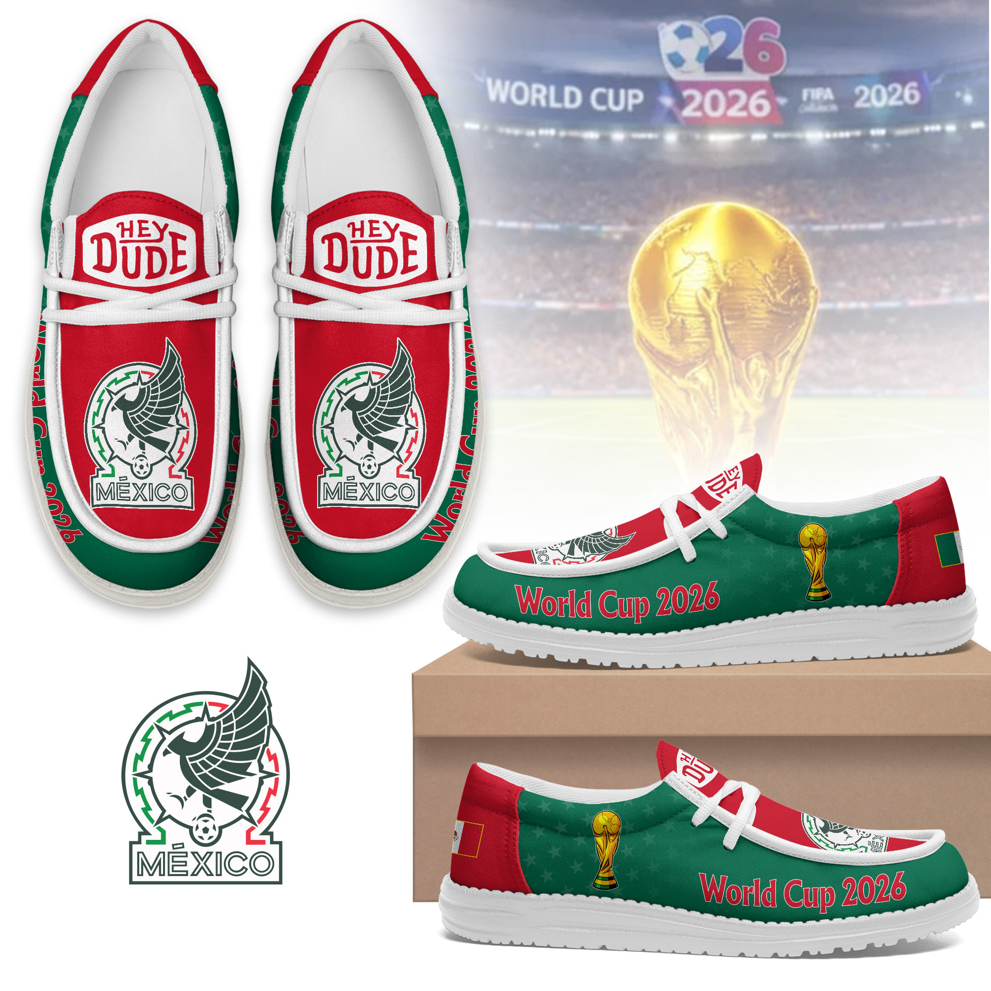 Mexico x Premium Freedom Kick World Cup 2026 Loafer Shoes – Limited Edition TTH190524 - Image 2