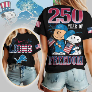 Detroit Lions | Premium NFL Peanuts 250 Years Of Freedom 3D Shirt TTH210529