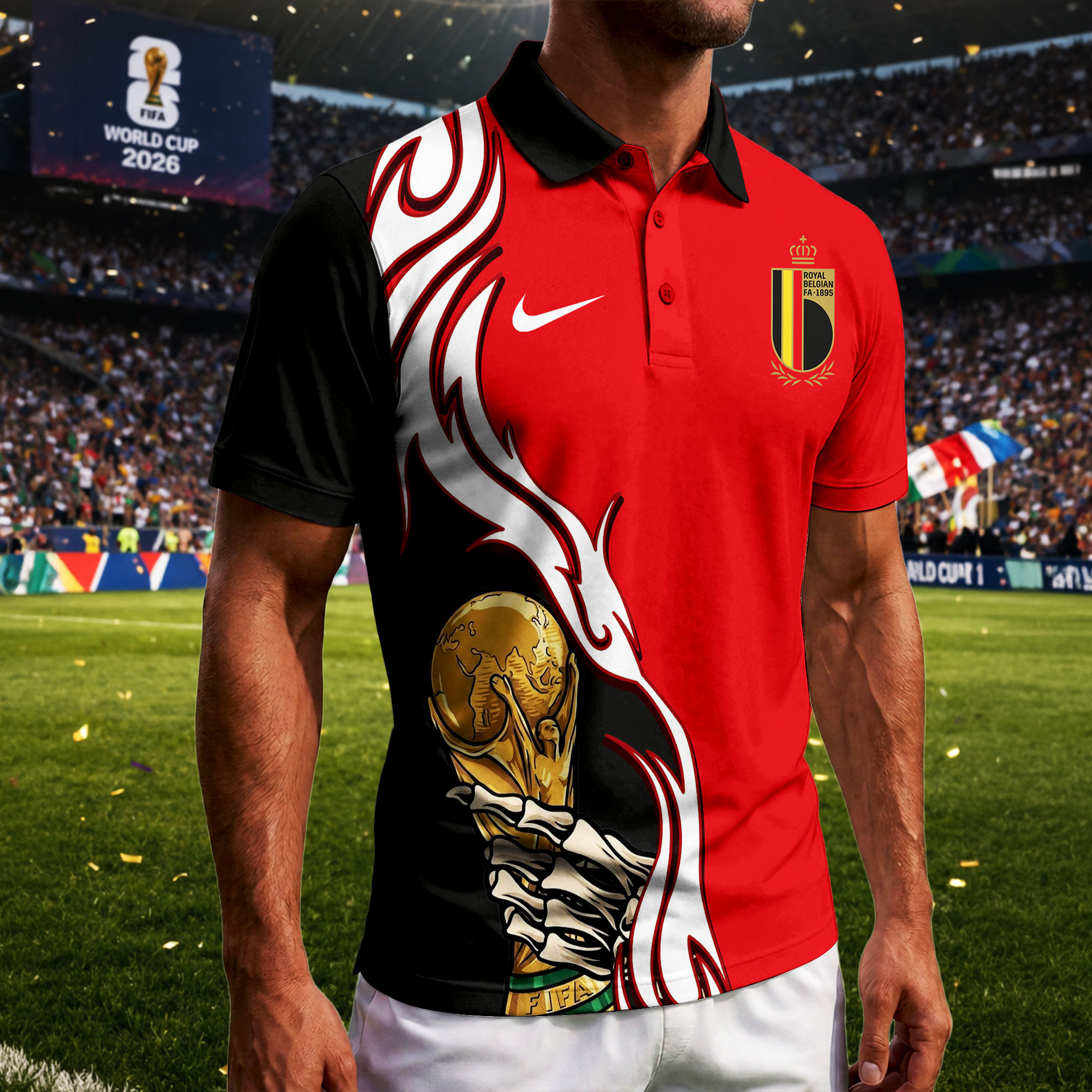 Belgium | Premium World Cup 2026 Playmaker Polo Shirt TTH210531 - Image 4