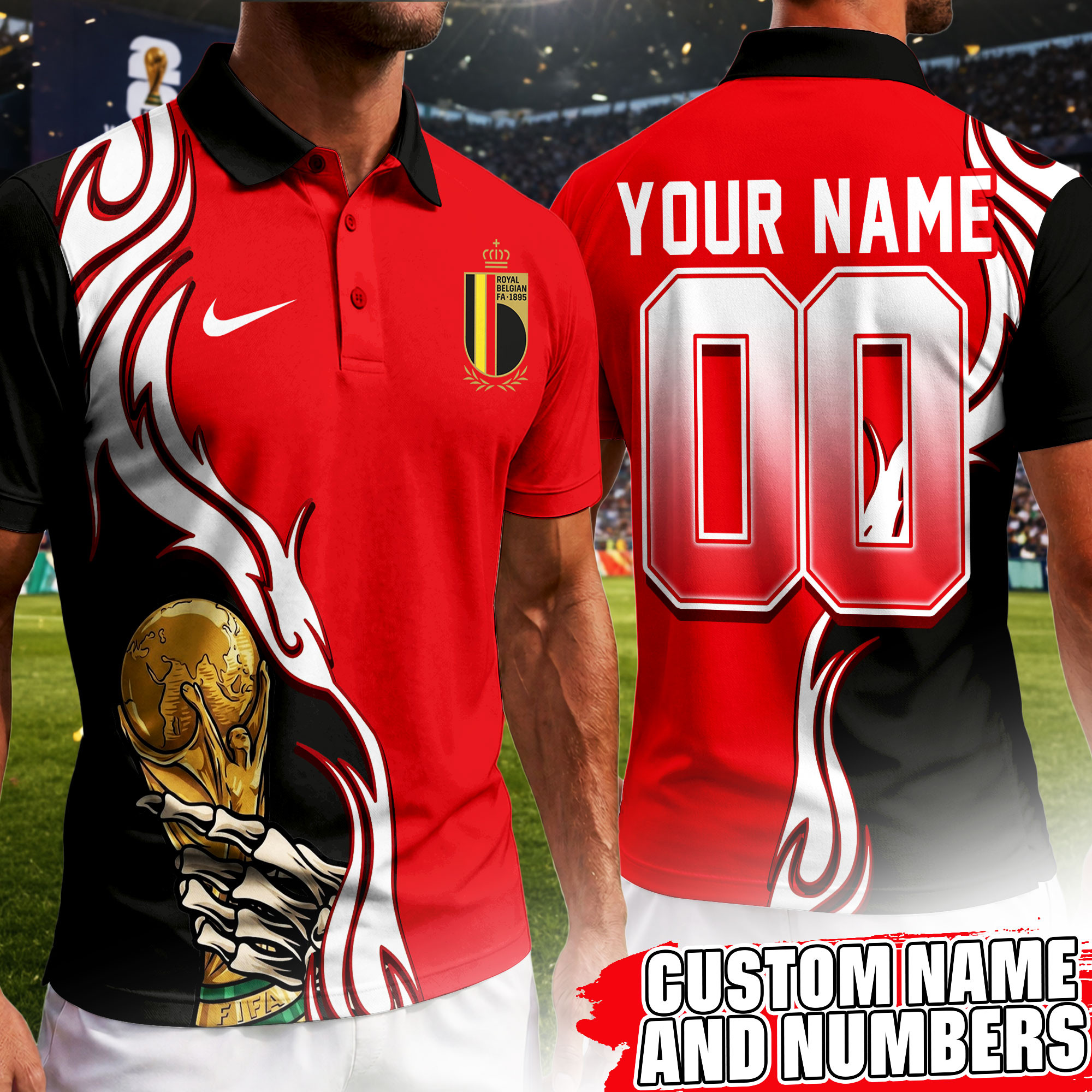 Belgium | Premium World Cup 2026 Playmaker Polo Shirt TTH210531 - Image 2