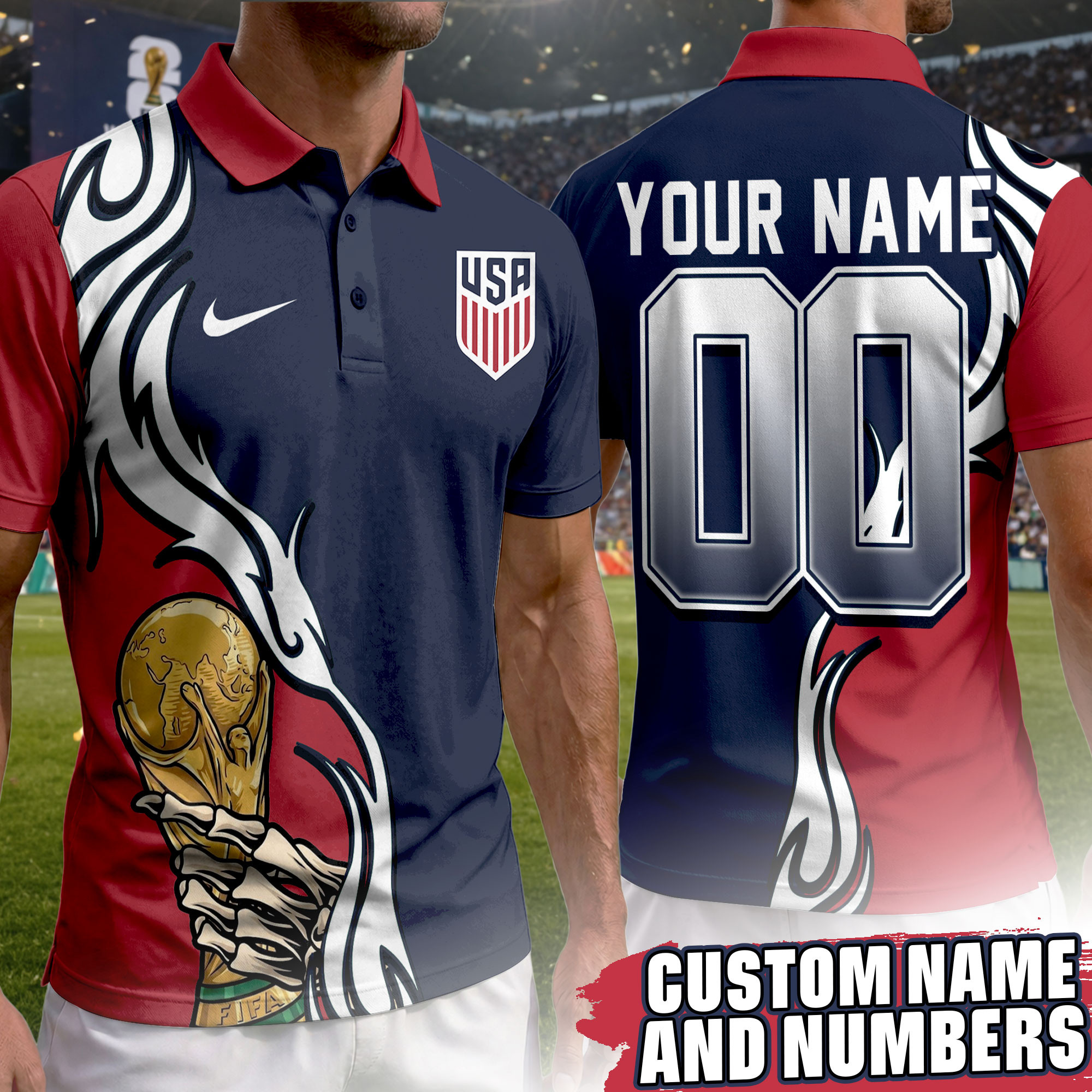 United States | Premium World Cup 2026 Playmaker Polo Shirt TTH210531 - Image 2