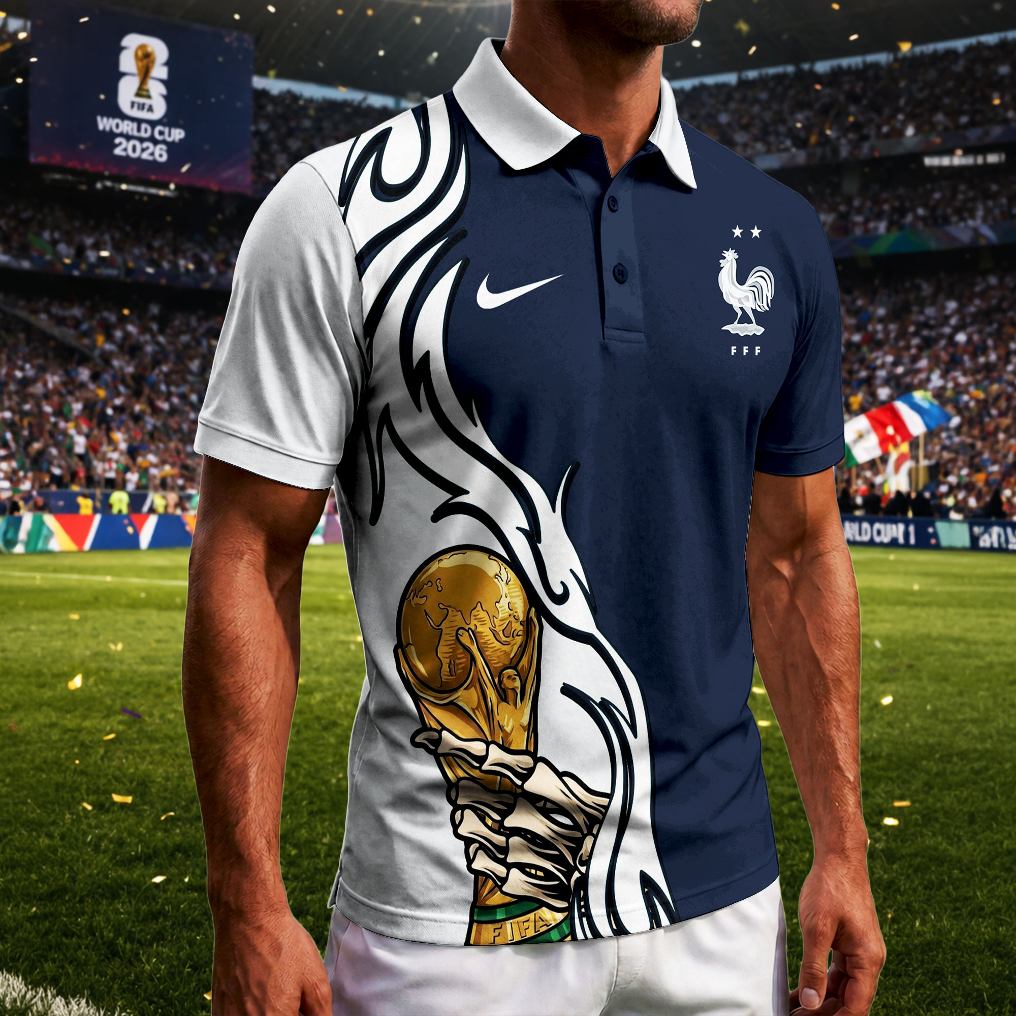 France | Premium World Cup 2026 Playmaker Polo Shirt TTH210531 - Image 4