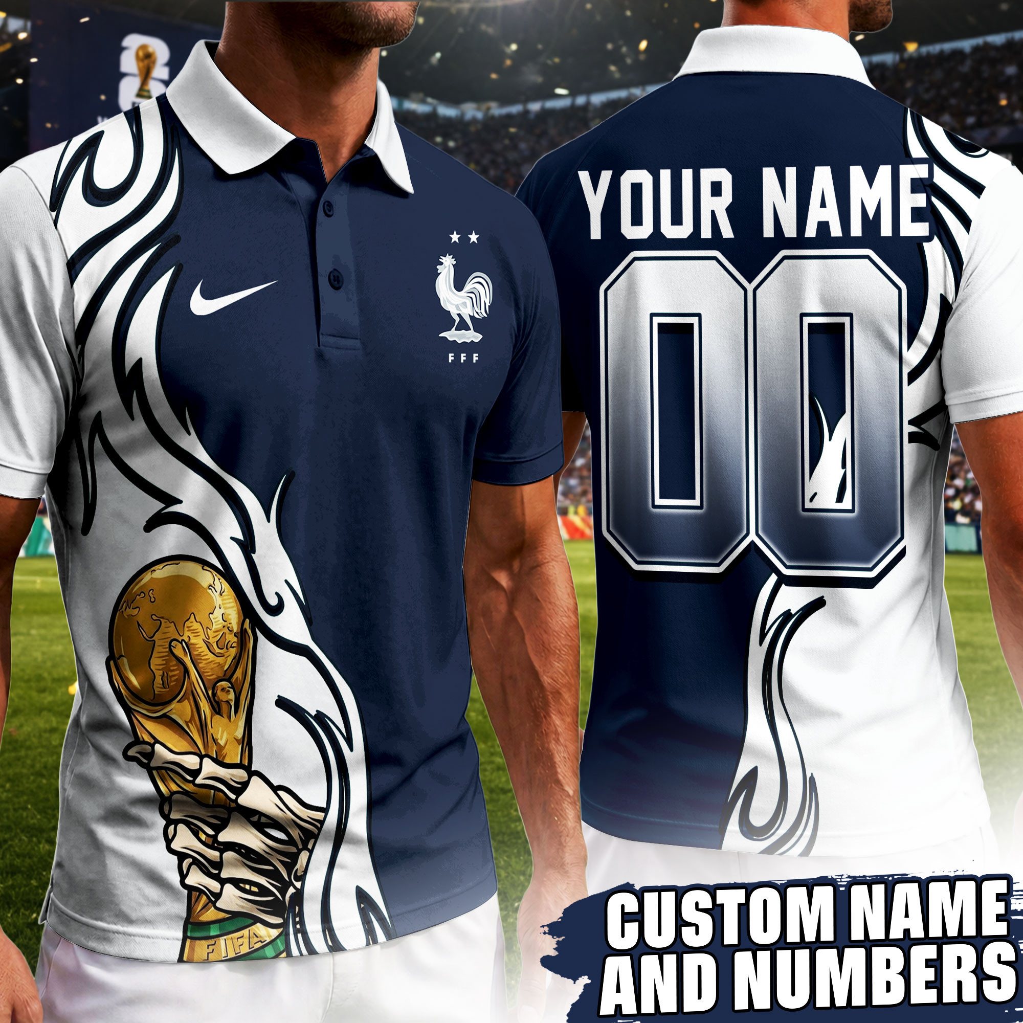 France | Premium World Cup 2026 Playmaker Polo Shirt TTH210531 - Image 2