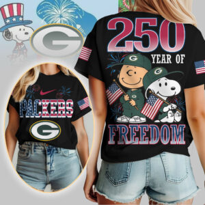 Green Bay Packers | Premium NFL Peanuts 250 Years Of Freedom 3D Shirt TTH210529