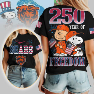 Chicago Bears | Premium NFL Peanuts 250 Years Of Freedom 3D Shirt TTH210529
