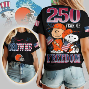 Cleveland Browns | Premium NFL Peanuts 250 Years Of Freedom 3D Shirt TTH210529