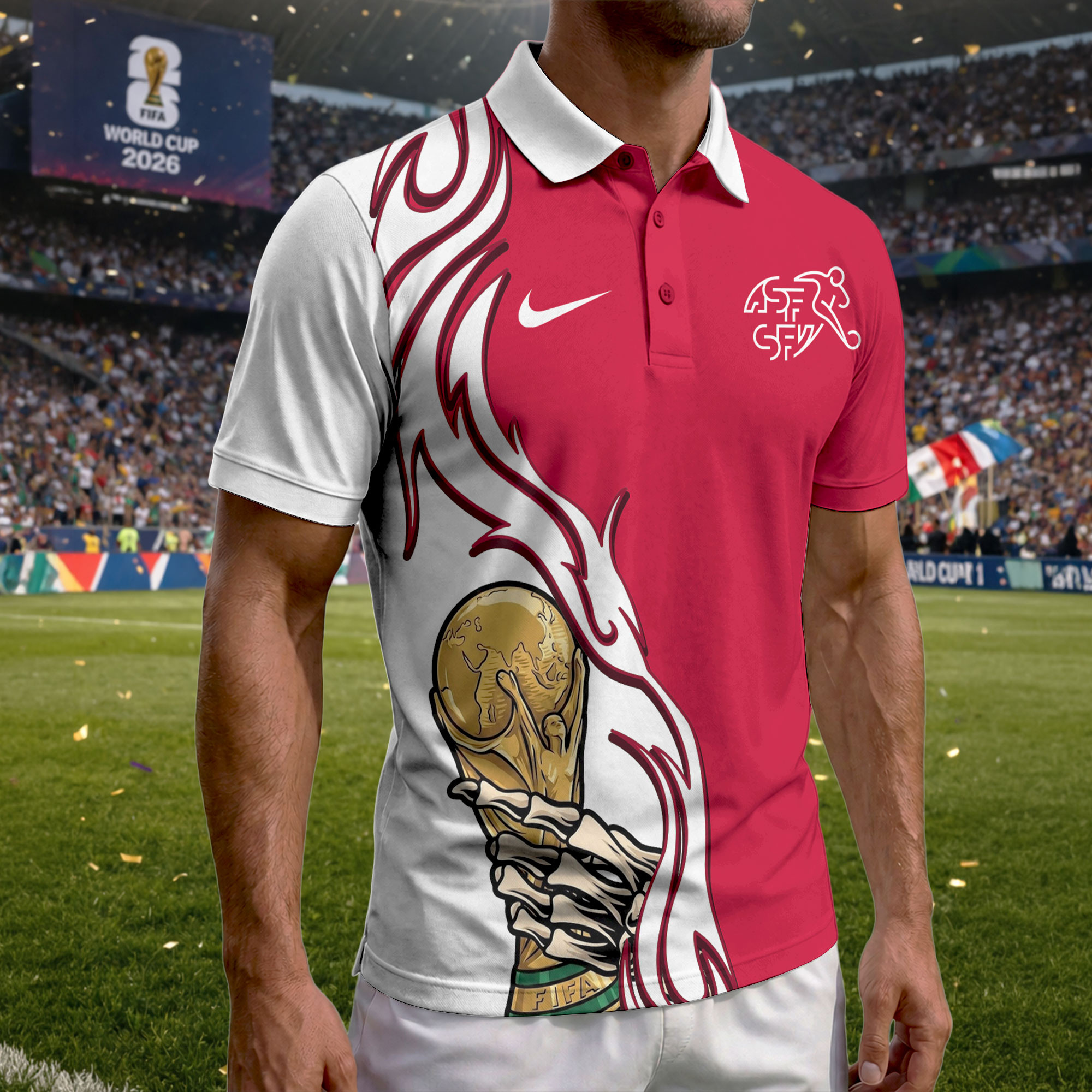 Switzerland | Premium World Cup 2026 Playmaker Polo Shirt TTH210531 - Image 4