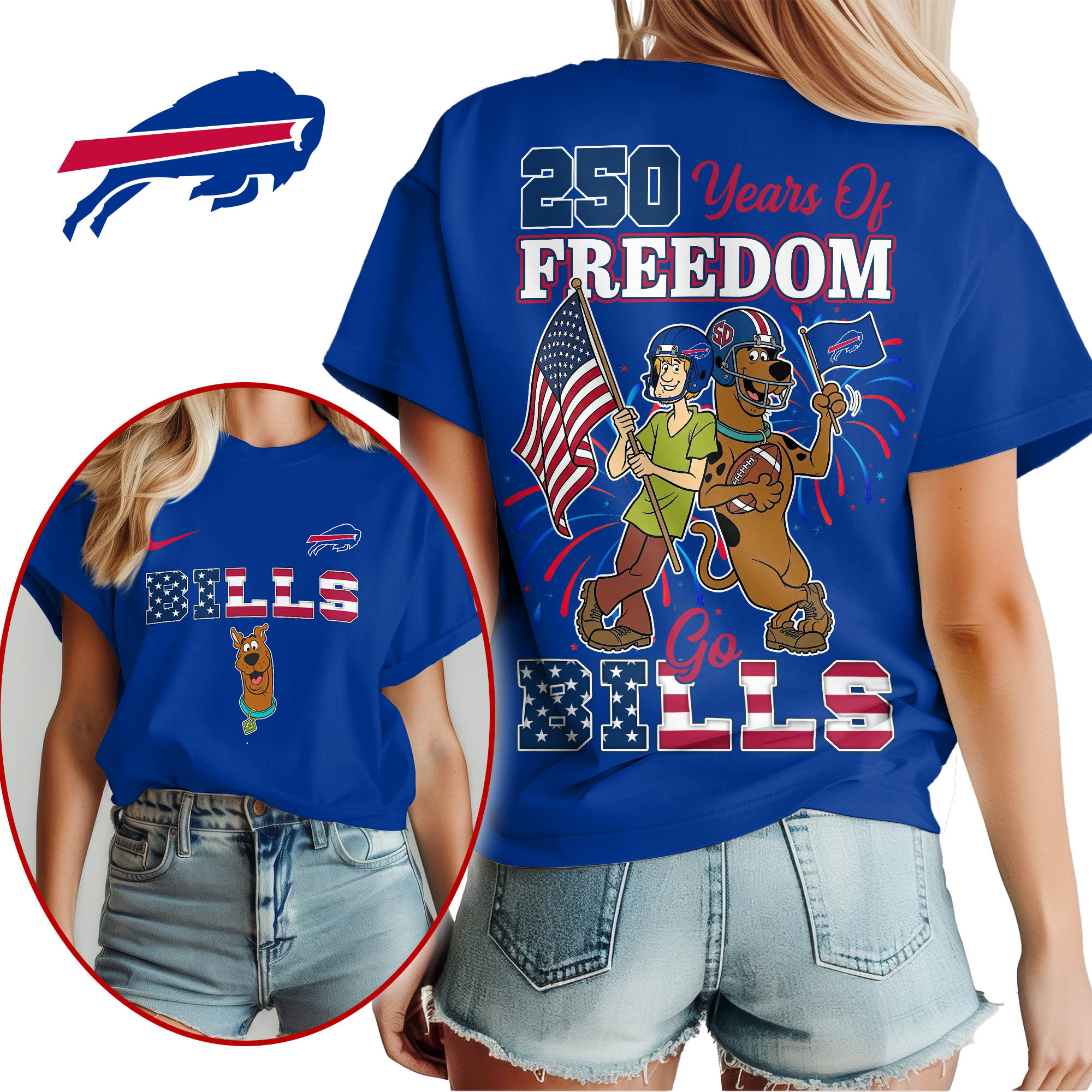 Buffalo Bills | Premium NFL Scooby Doo Celebrates 250th Anniversary 3D Shirt TTH210525 - Image 2