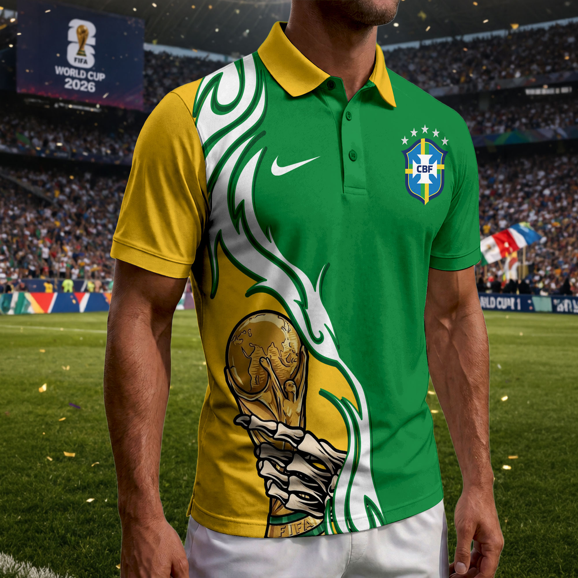 Brazil | Premium World Cup 2026 Playmaker Polo Shirt TTH210531 - Image 4