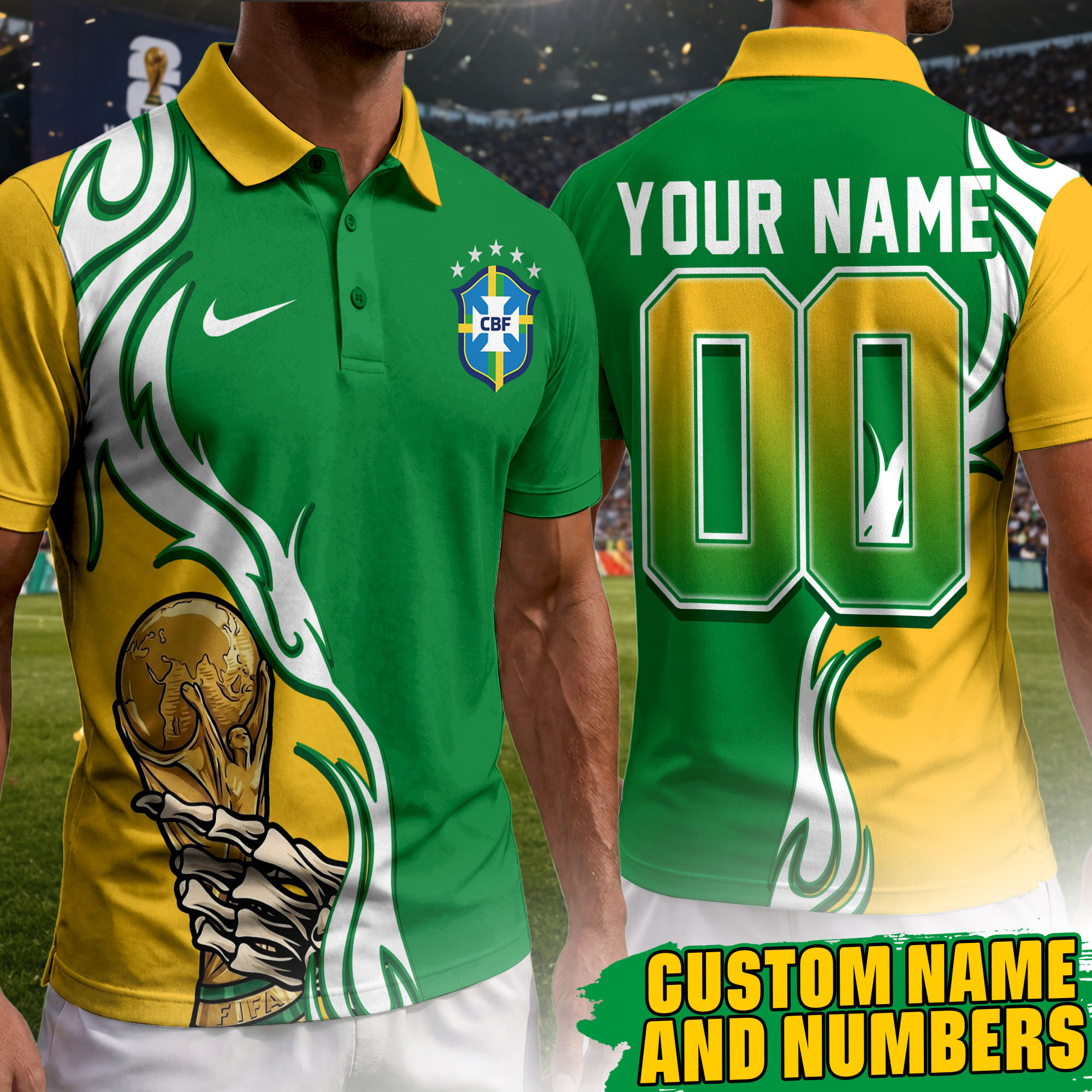 Brazil | Premium World Cup 2026 Playmaker Polo Shirt TTH210531 - Image 2