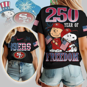 San Francisco 49ers | Premium NFL Peanuts 250 Years Of Freedom 3D Shirt TTH210529