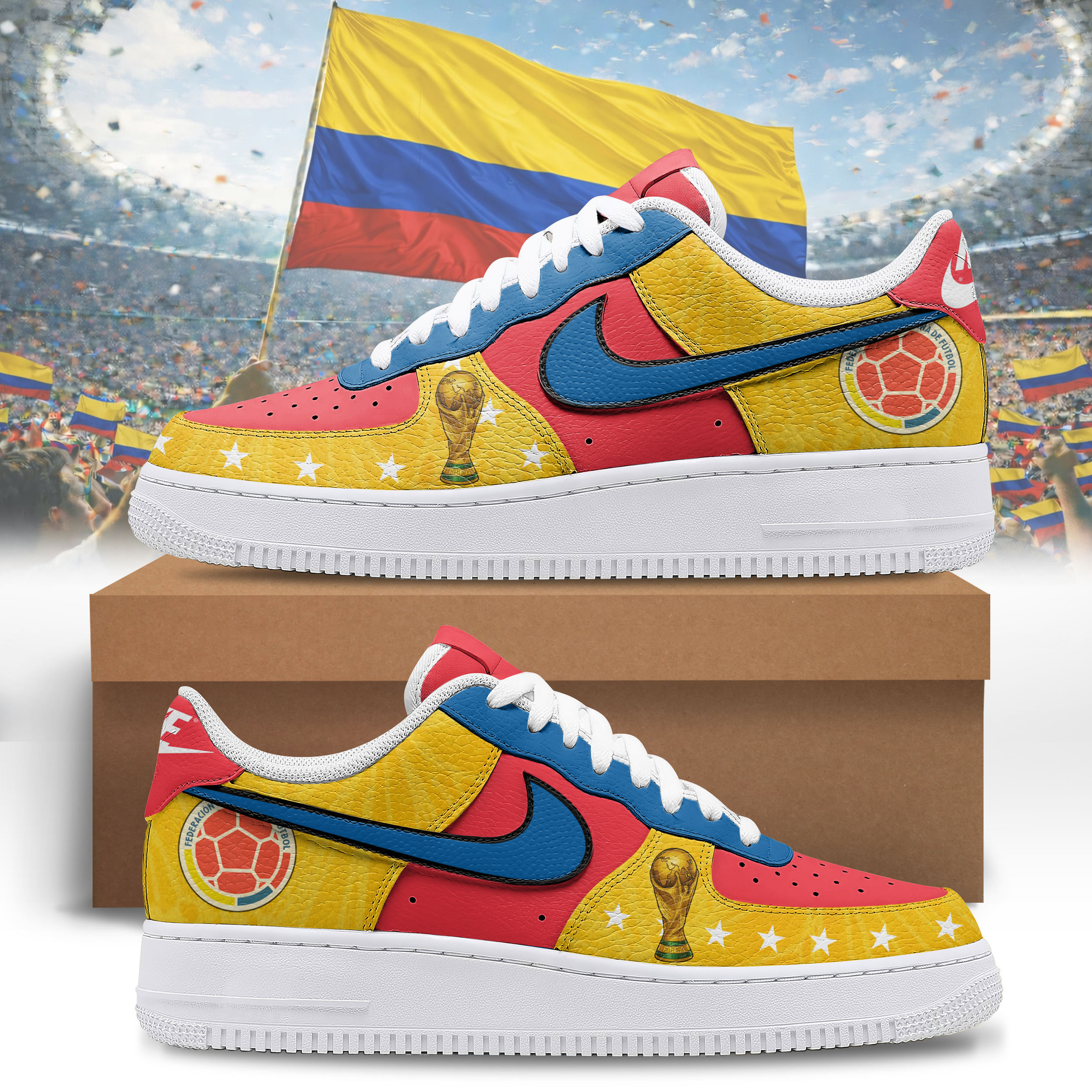 Colombia – Premium World Cup 2026 Victory Edition AF1 Shoes – Gift for Fans TTH190509 - Image 2