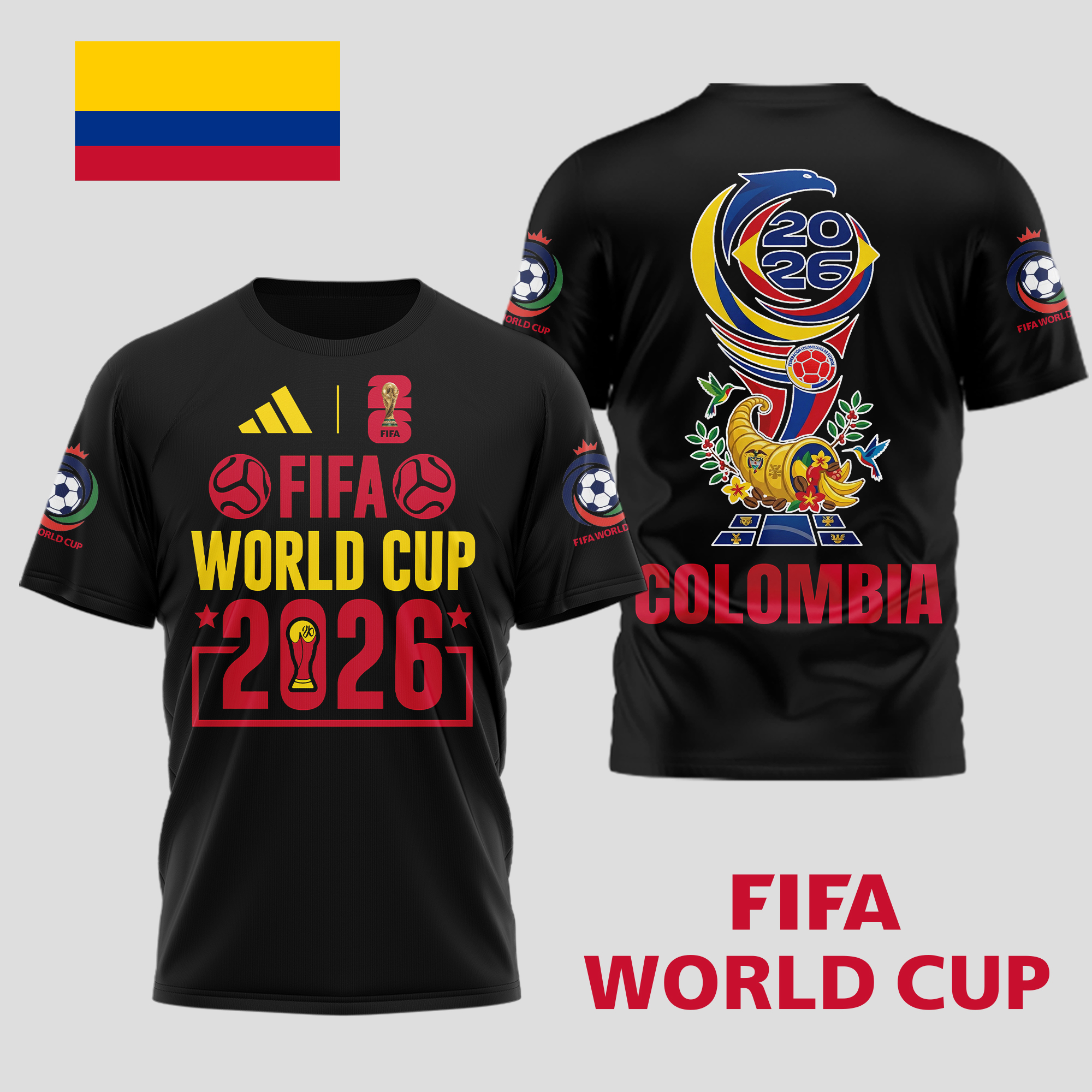 Colombia | Premium World Cup Spirit 2026 World Cup 2026 3D T-Shirt TTH210536