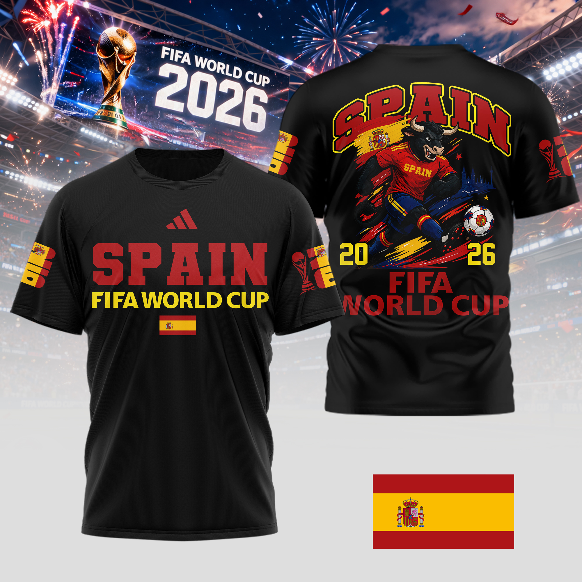 Spain | Premium World Cup 2026 World Cup Mascot 3D Shirt TTH210541