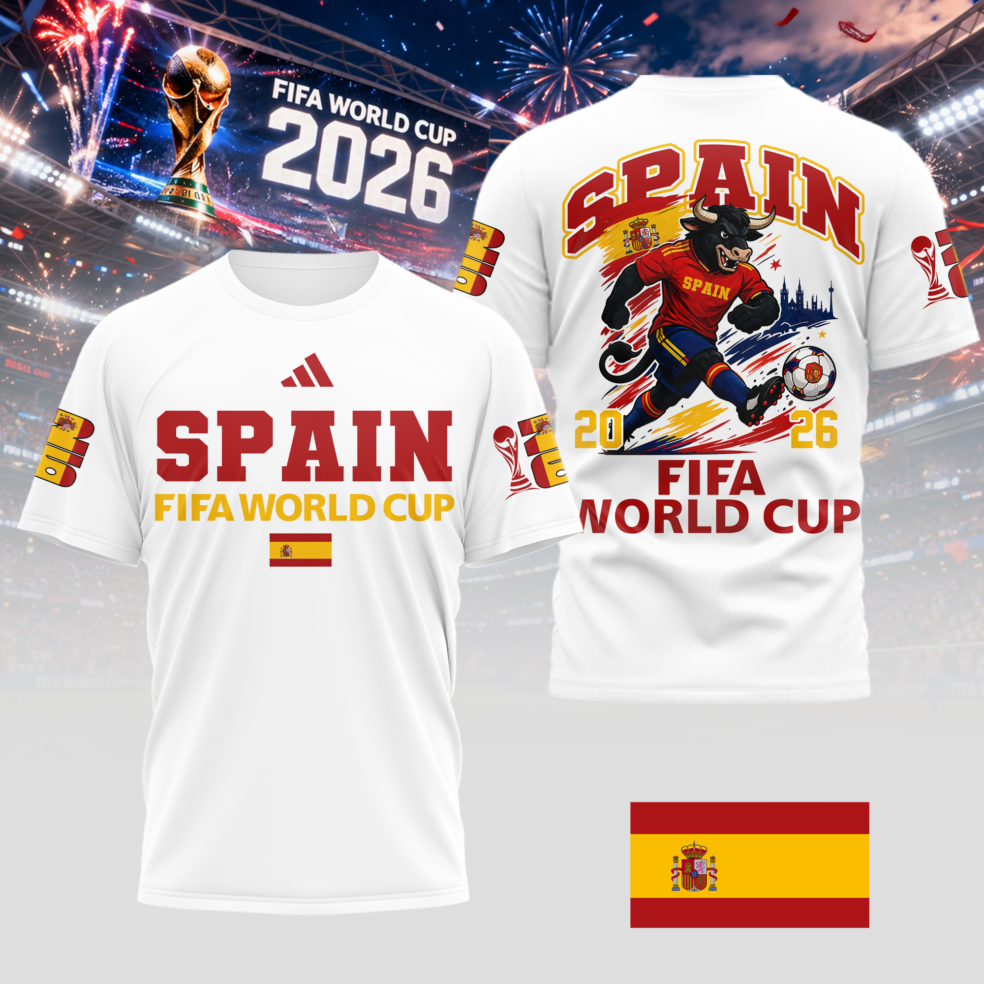 Spain | Premium World Cup 2026 World Cup Mascot 3D Shirt TTH210541 - Image 2