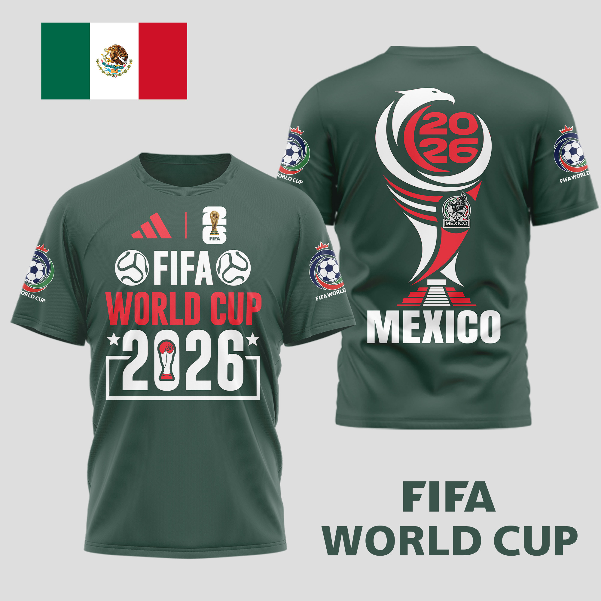 Mexico | Premium World Cup Spirit 2026 World Cup 2026 3D T-Shirt TTH210536 - Image 3