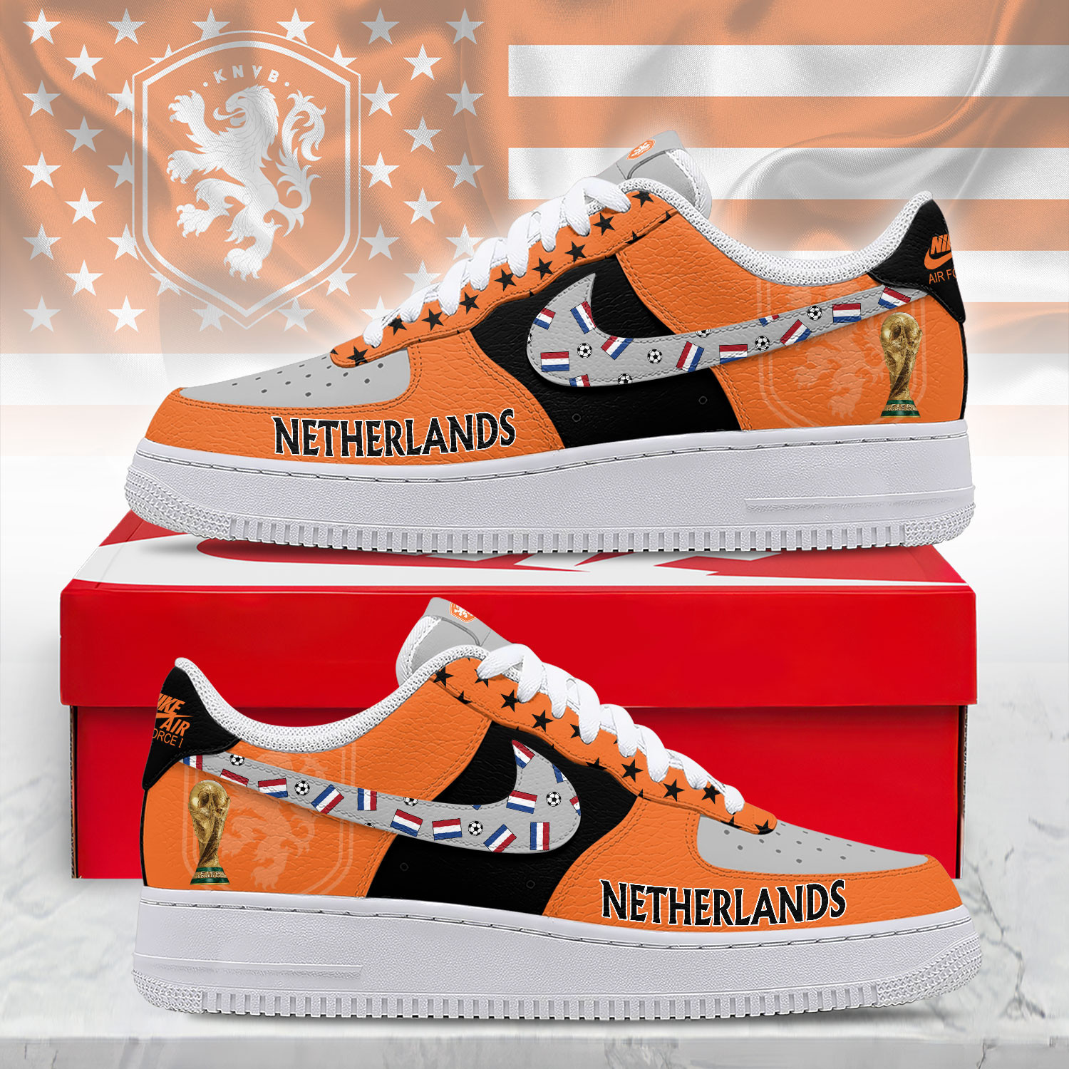 Netherlands – Premium Champions Of The World AF1 Shoes – Limited Edition TTH190508 - Image 2