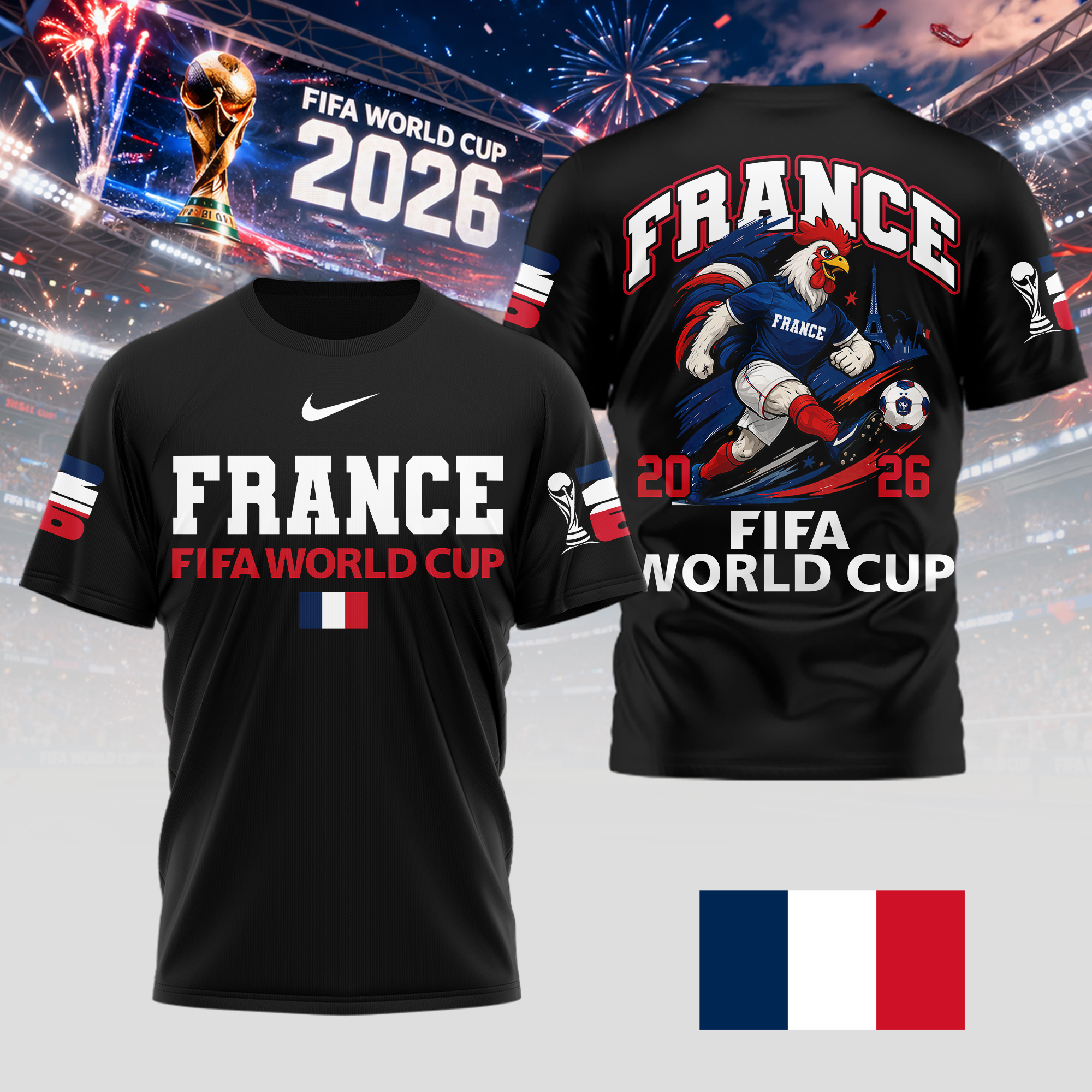 France | Premium World Cup 2026 World Cup Mascot 3D Shirt TTH210541