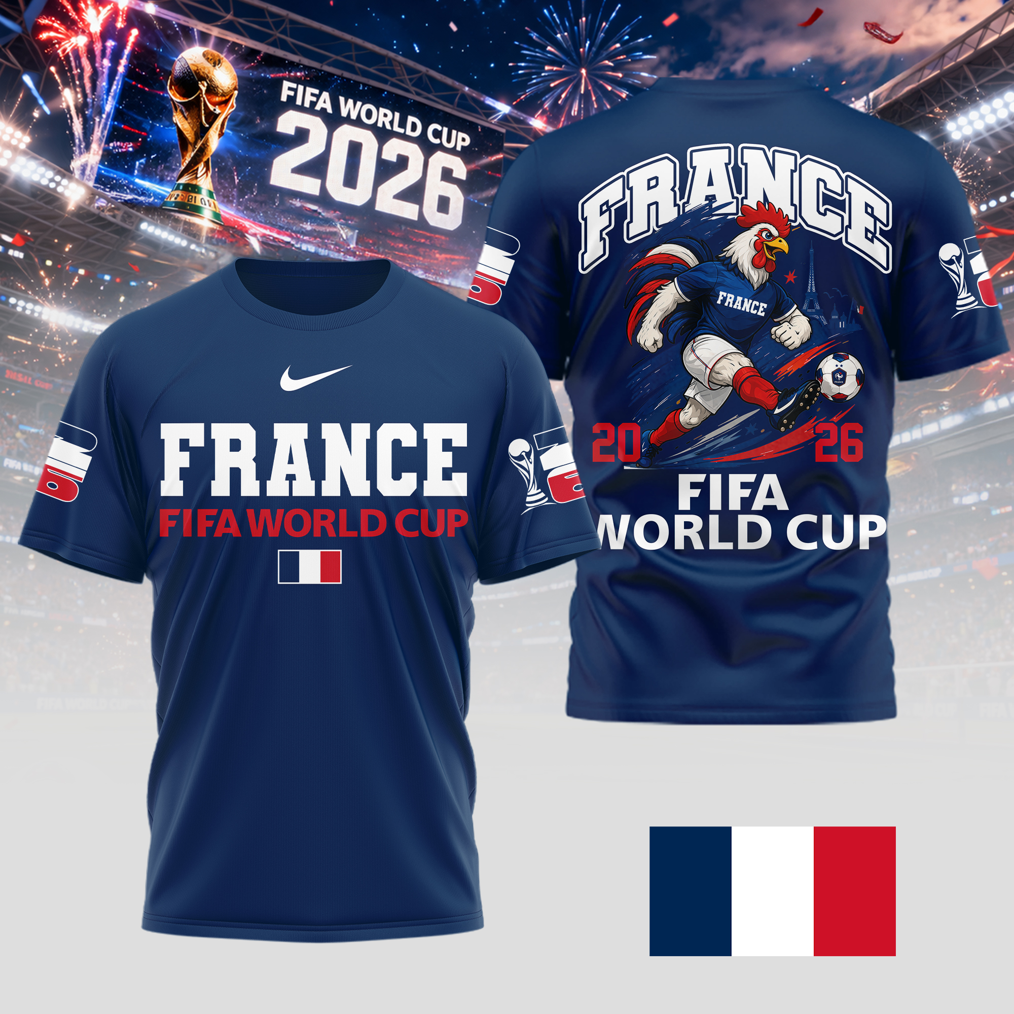 France | Premium World Cup 2026 World Cup Mascot 3D Shirt TTH210541 - Image 3