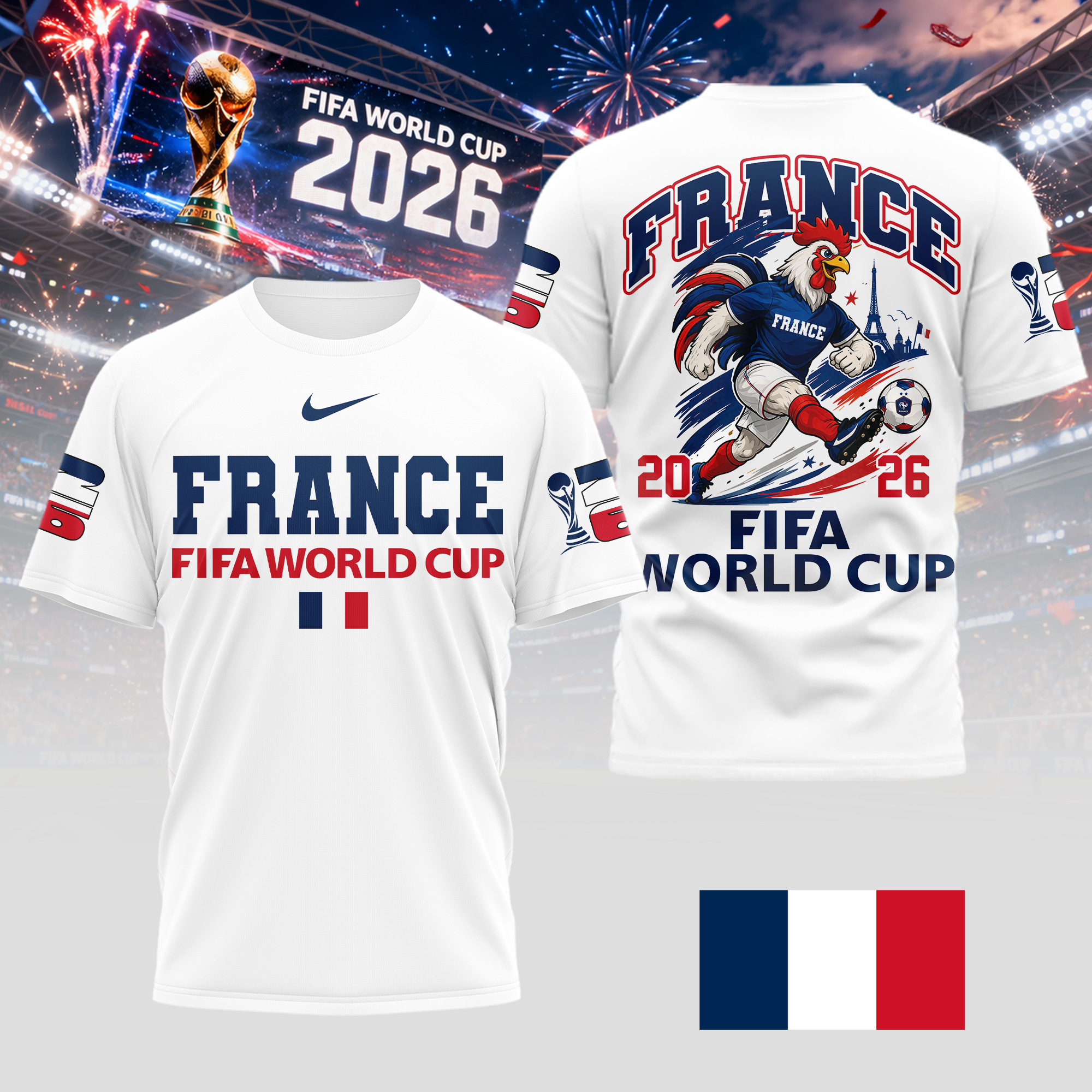France | Premium World Cup 2026 World Cup Mascot 3D Shirt TTH210541 - Image 2