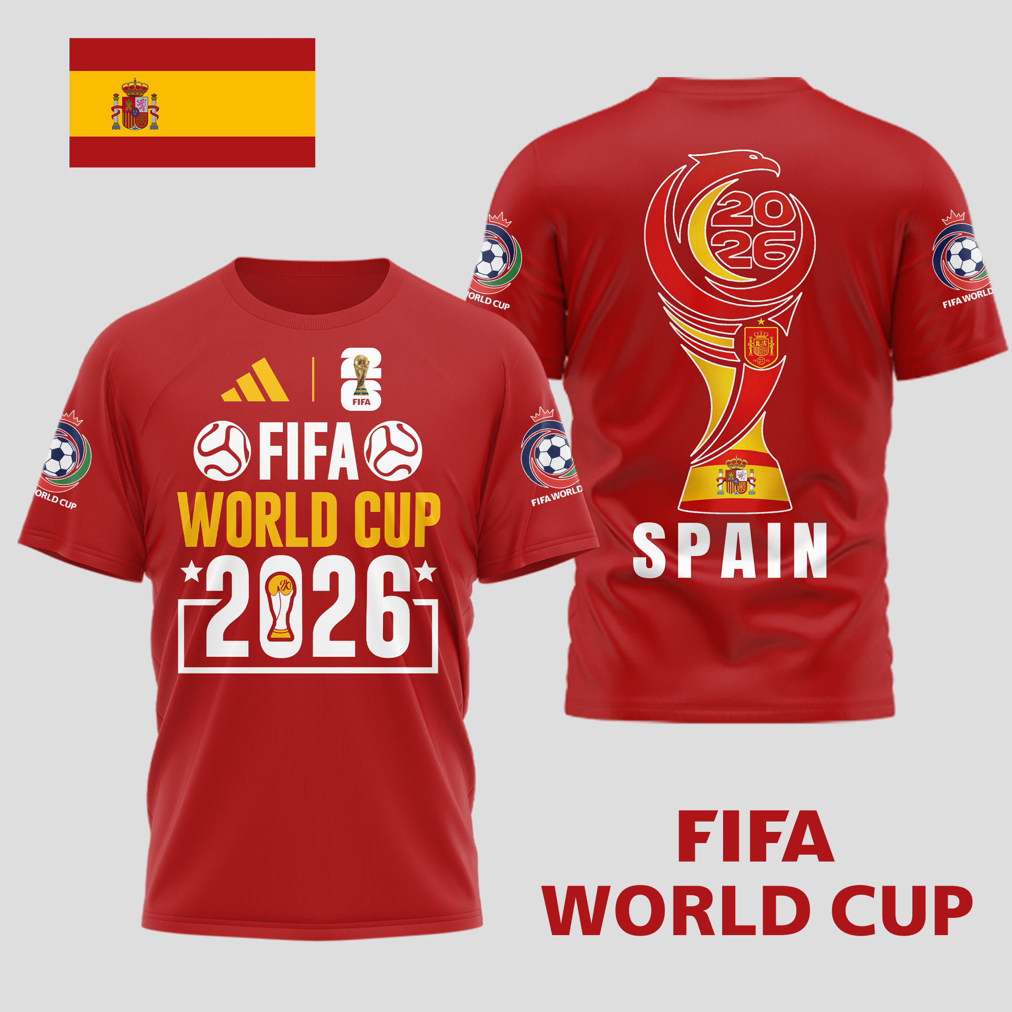 Spain | Premium World Cup Spirit 2026 World Cup 2026 3D T-Shirt TTH210536 - Image 3