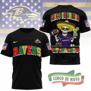 Baltimore Ravens | Premium NFL Cinco De Drinko Bitchachos 3D T-Shirt TTH210532