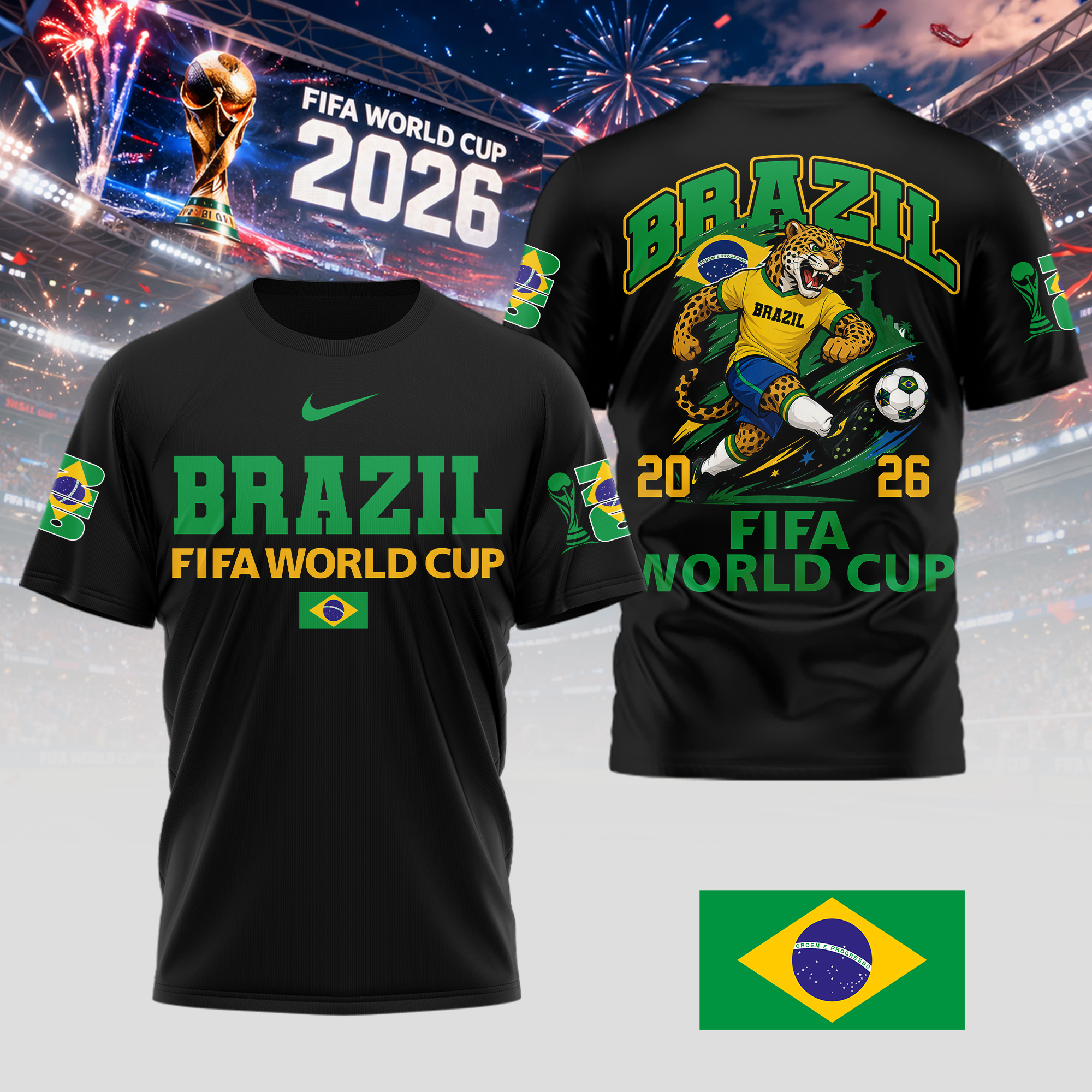 Brazil | Premium World Cup 2026 World Cup Mascot 3D Shirt TTH210541
