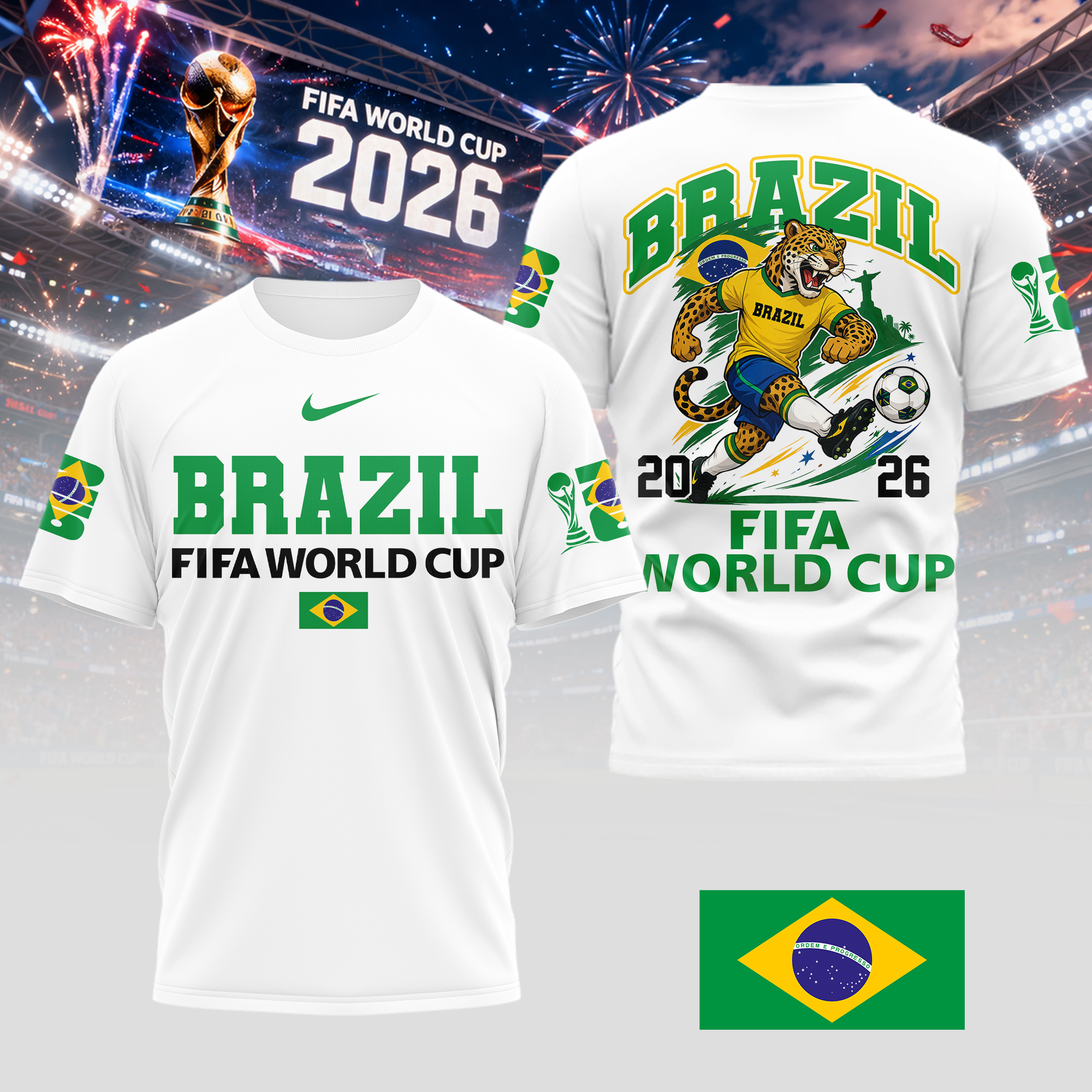 Brazil | Premium World Cup 2026 World Cup Mascot 3D Shirt TTH210541 - Image 2