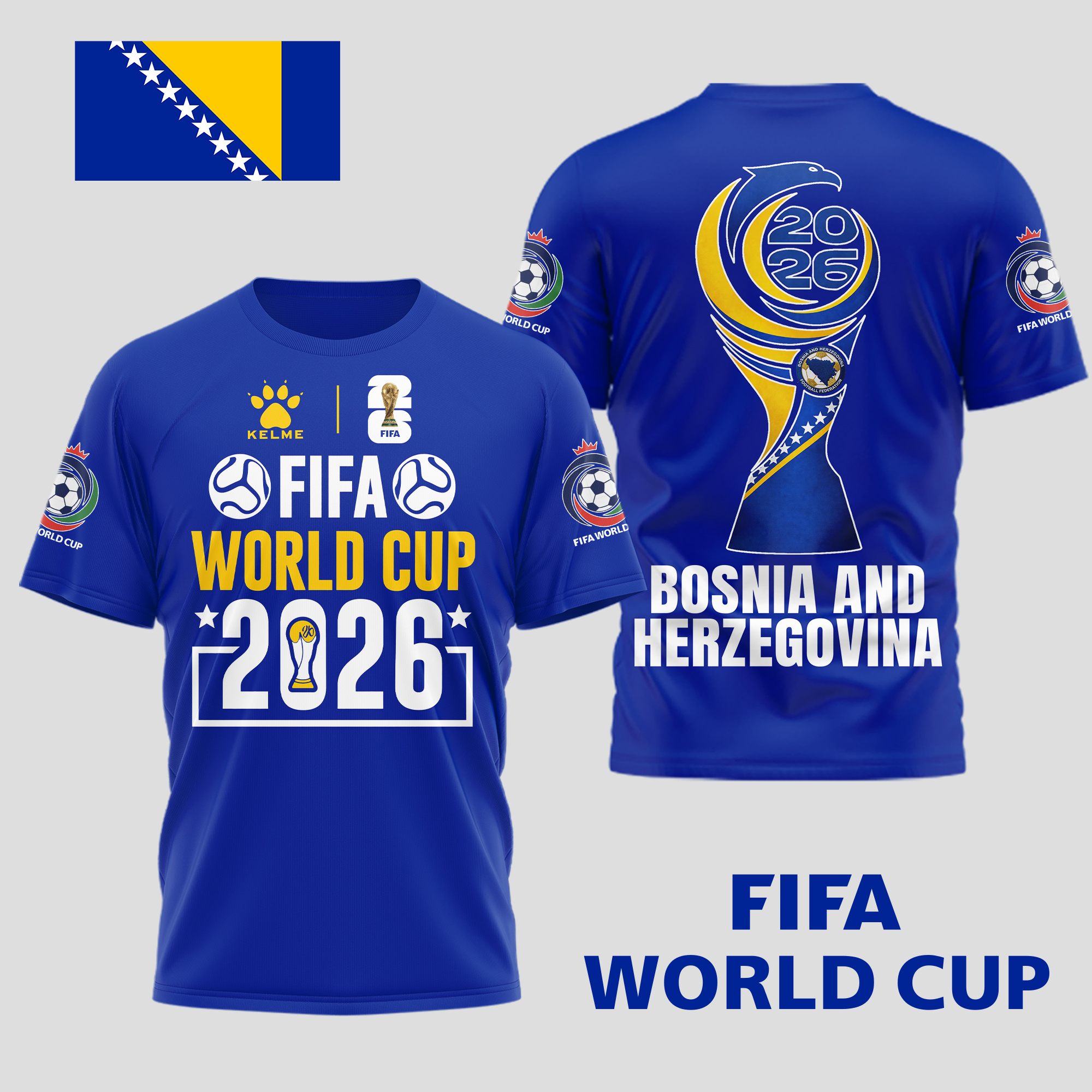 Bosnia & Herzegovina | Premium World Cup Spirit 2026 World Cup 2026 3D T-Shirt TTH210536 - Image 3