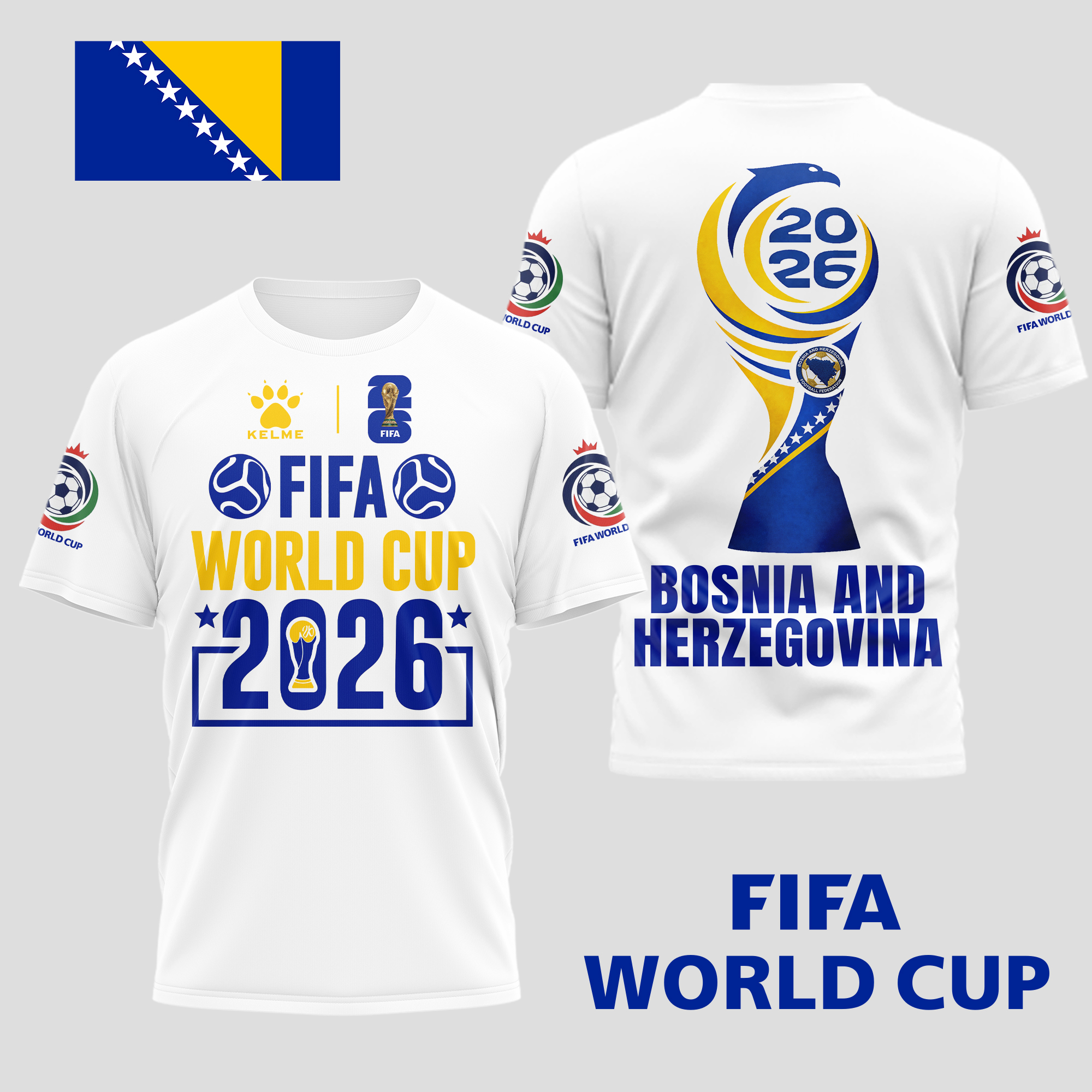Bosnia & Herzegovina | Premium World Cup Spirit 2026 World Cup 2026 3D T-Shirt TTH210536 - Image 2