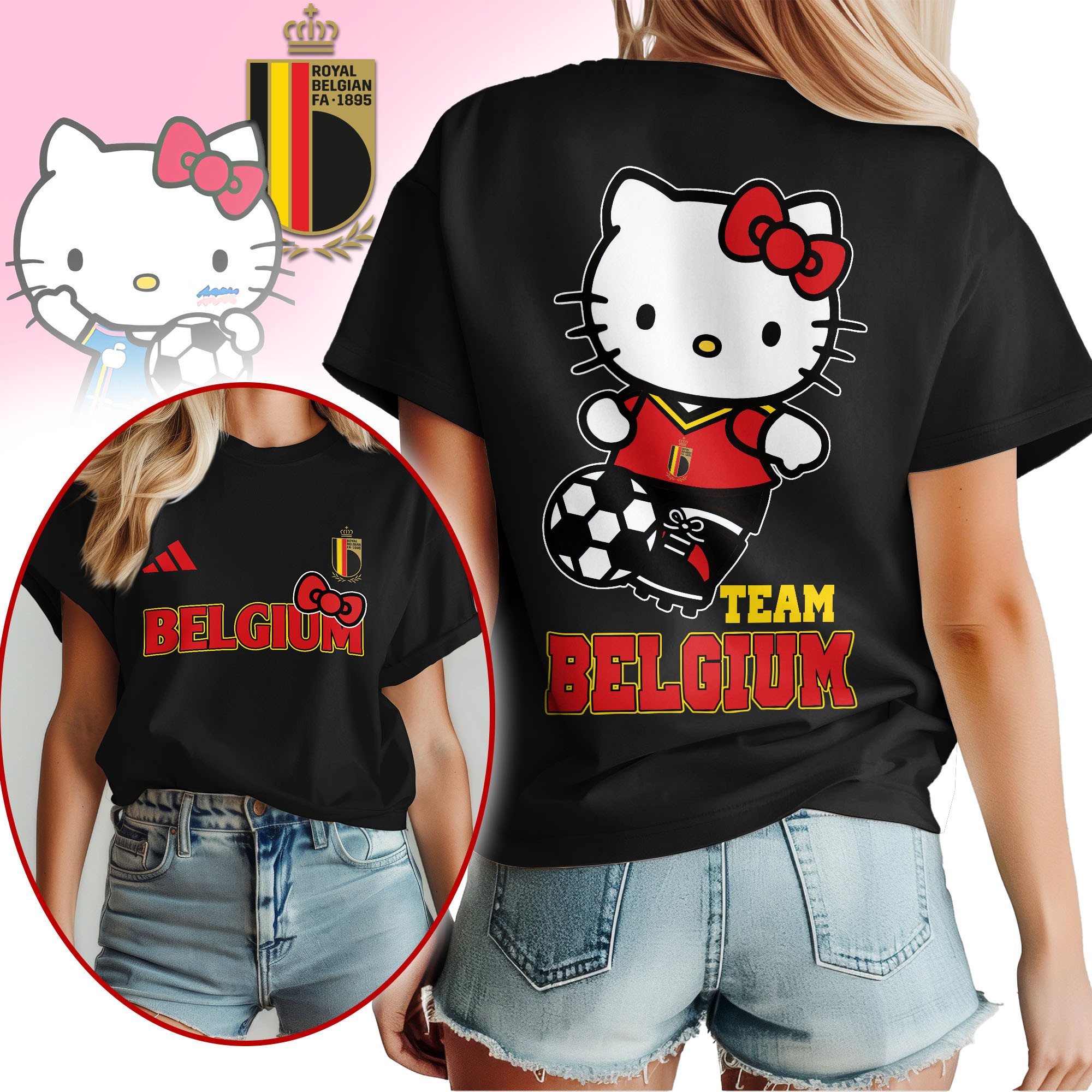 Belgium | Premium World Cup 2026 Hello Kitty National Team Fan Women Shirt TTH210546