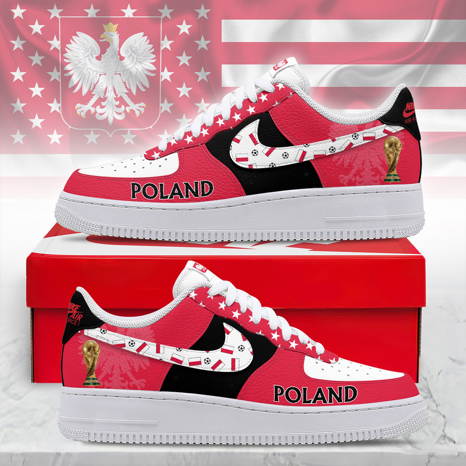 Poland – Premium Champions Of The World AF1 Shoes – Limited Edition TTH190508 - Image 2